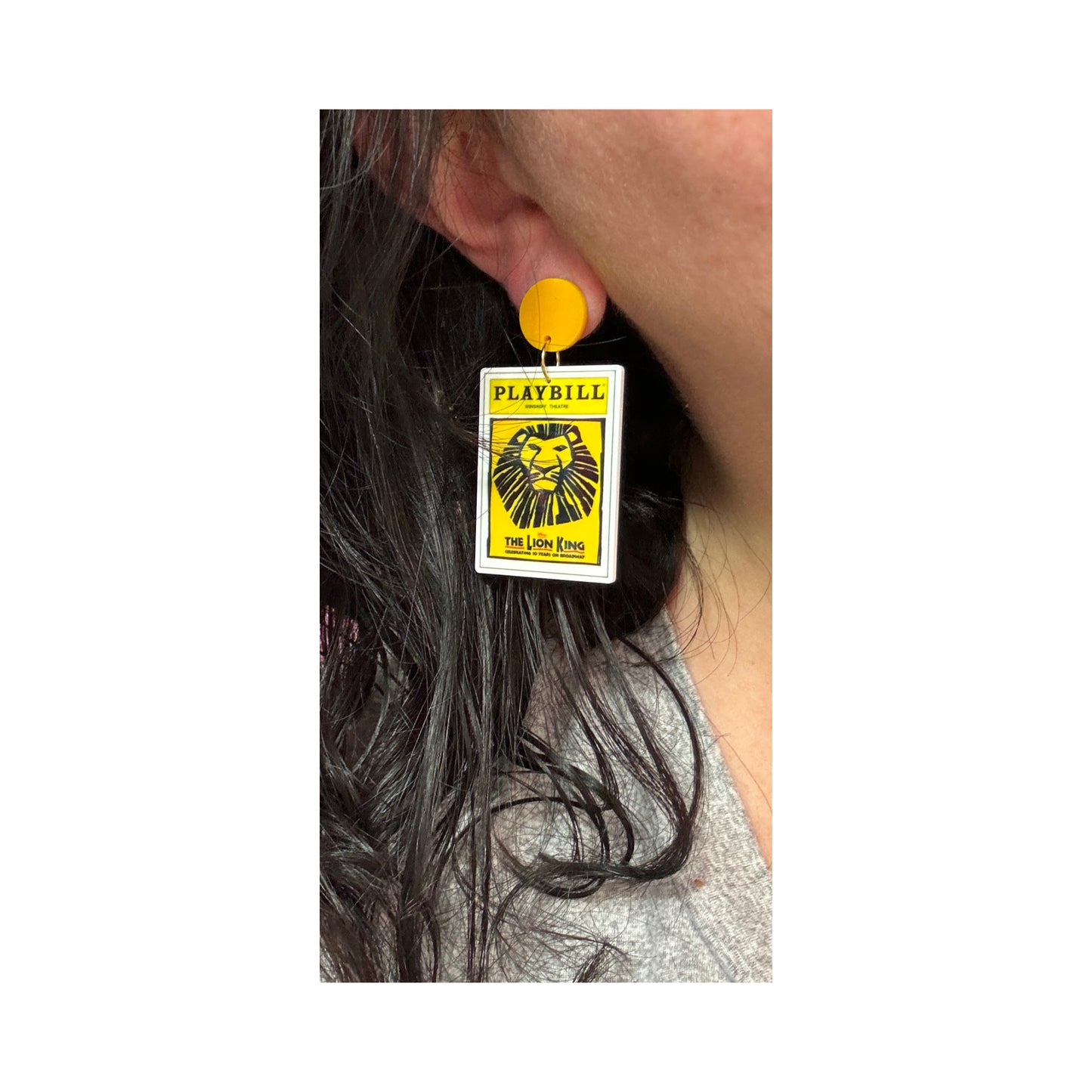 Lion King Playbill Drop Earrings