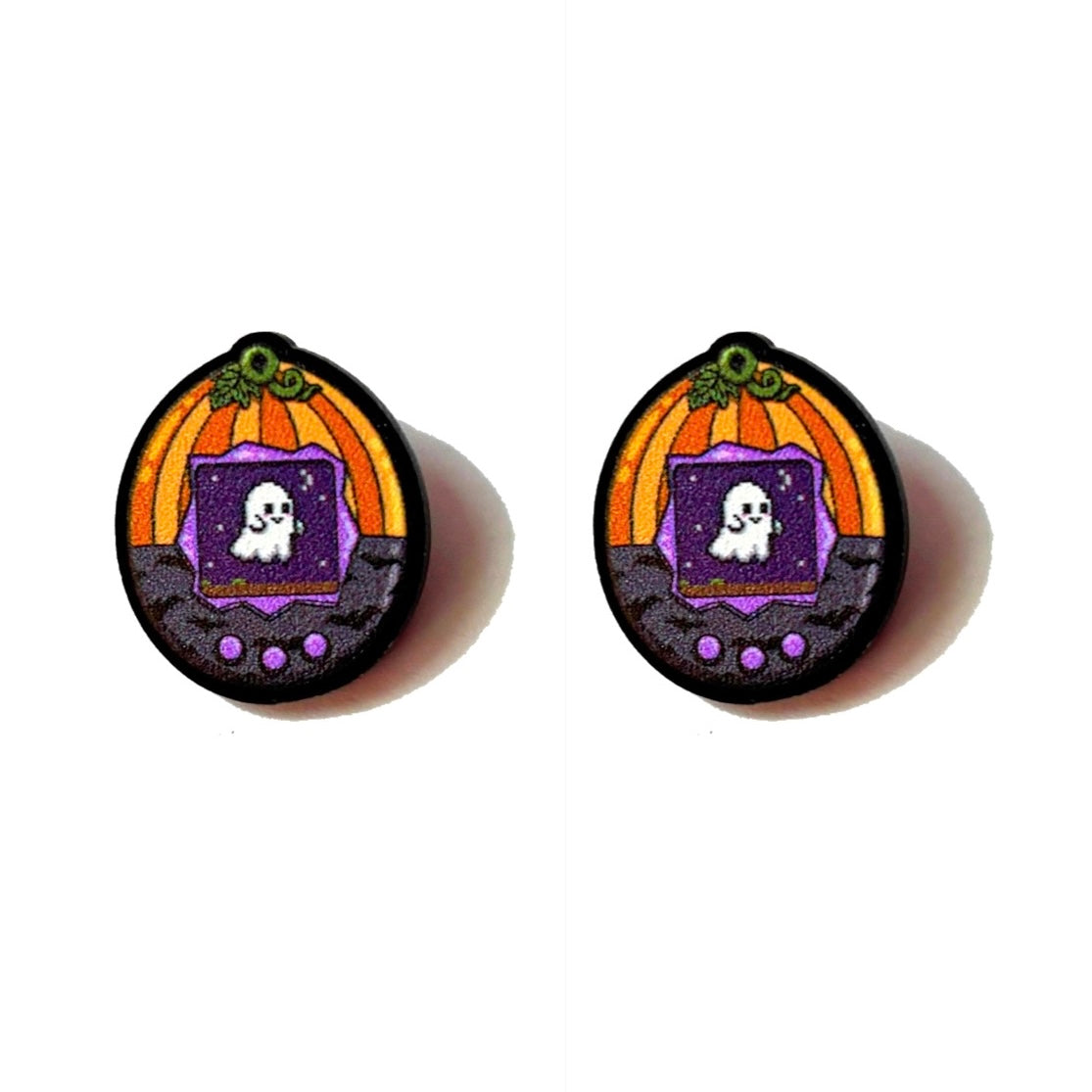 Spooky Digital Pet Post Earrings