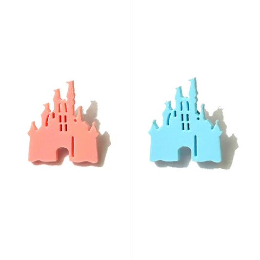 Pink & Blue Castle Earrings