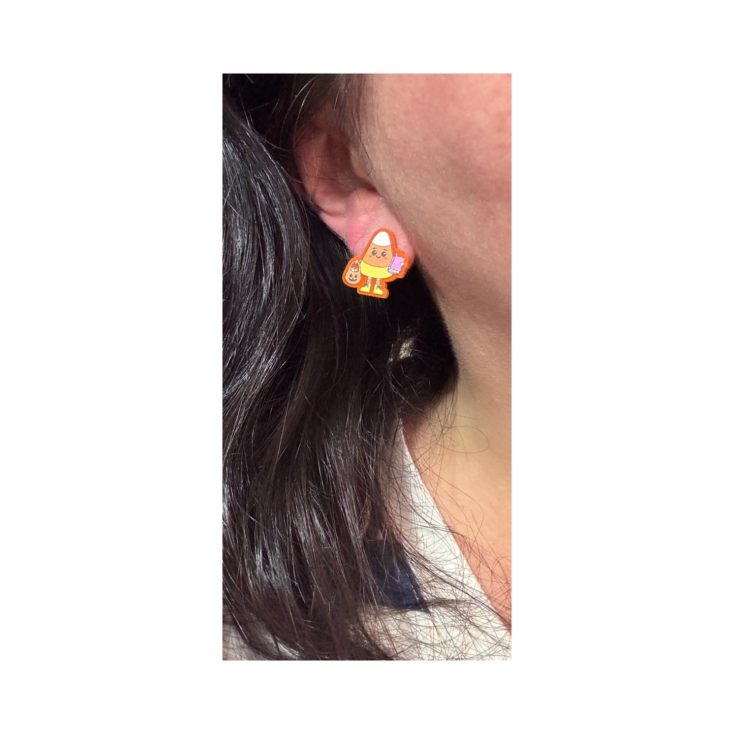 Bookish Candy Corn Post Earrings