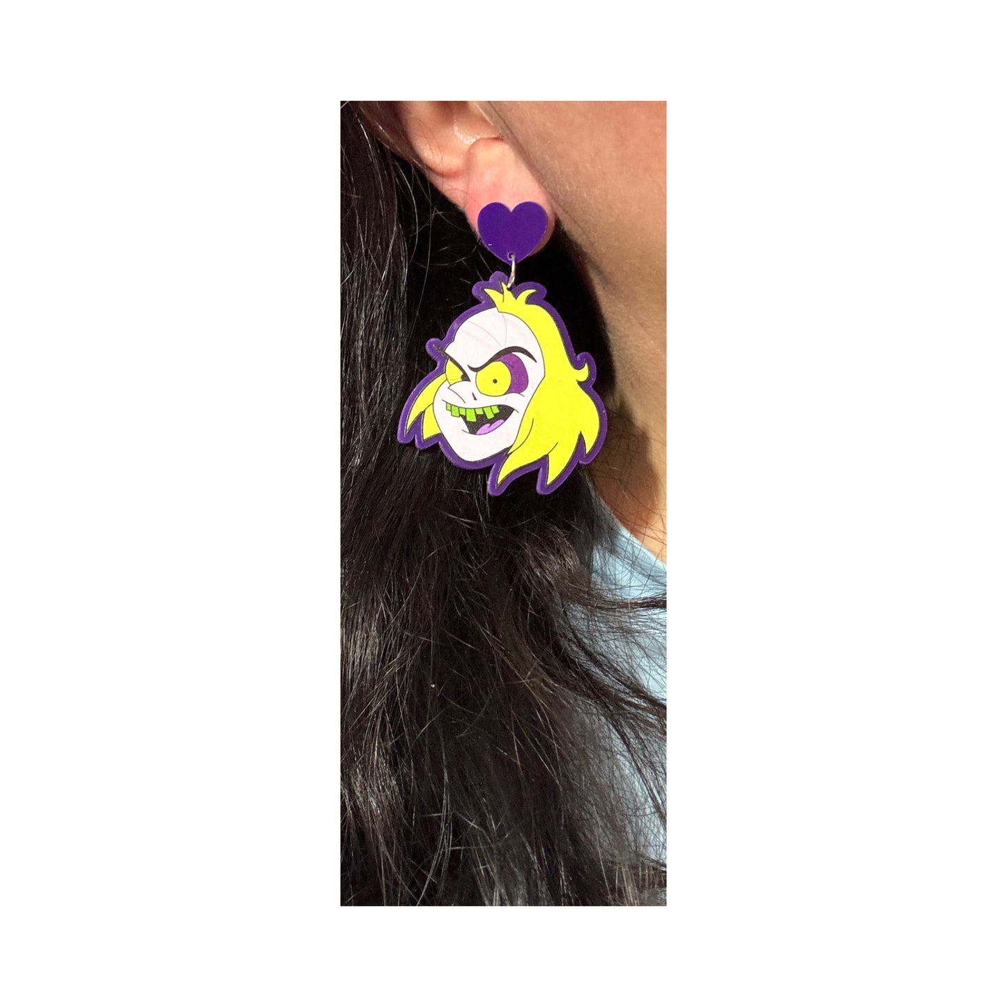 Lydia & Beetlejuice Cartoon Drop Earrings