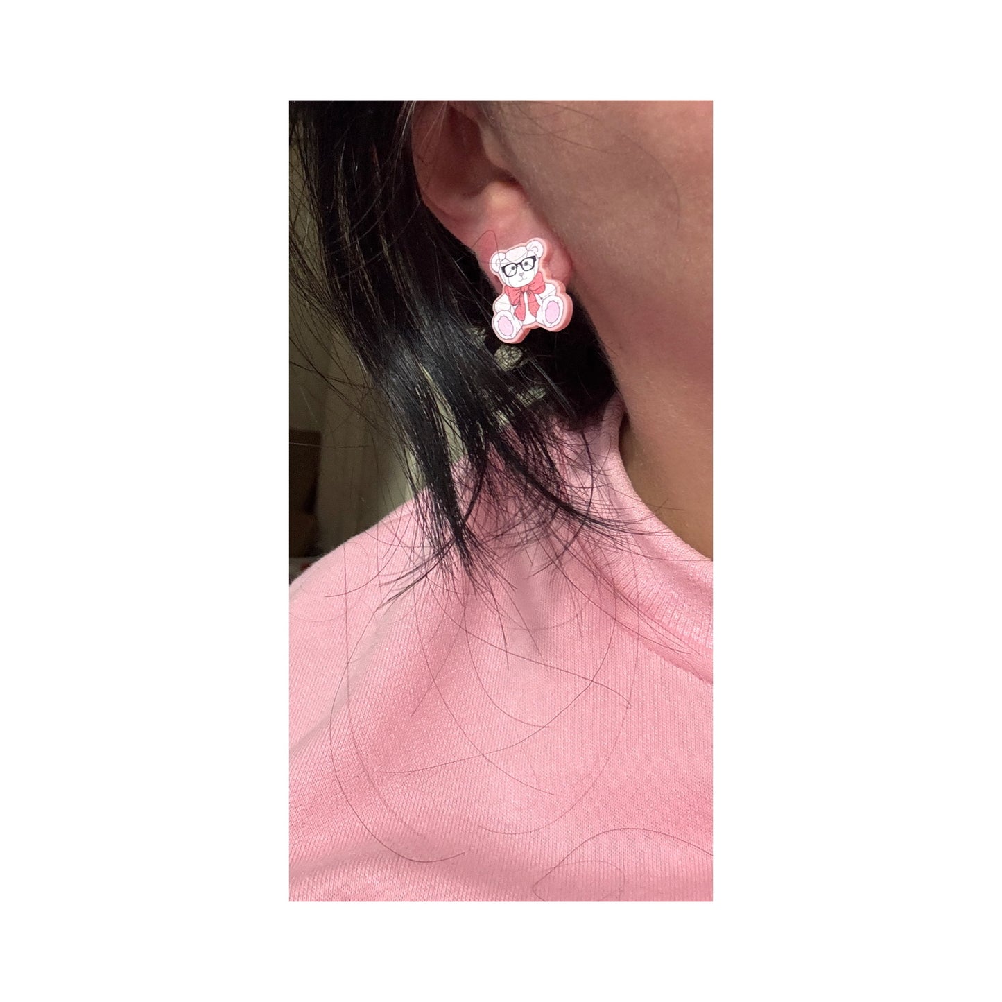 Sweetheart Teddy Bear Post Earrings