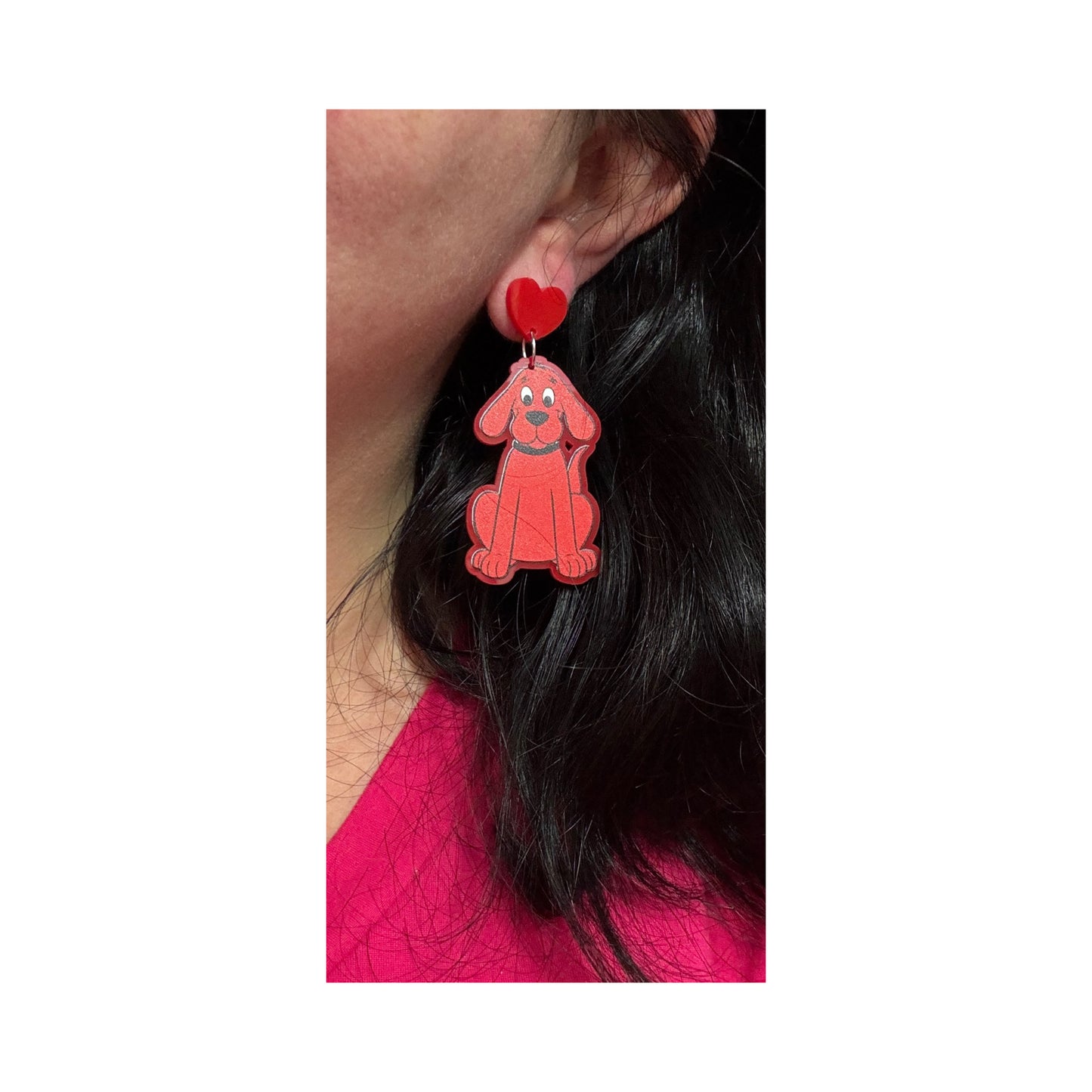 Red Dog Drop Earrings