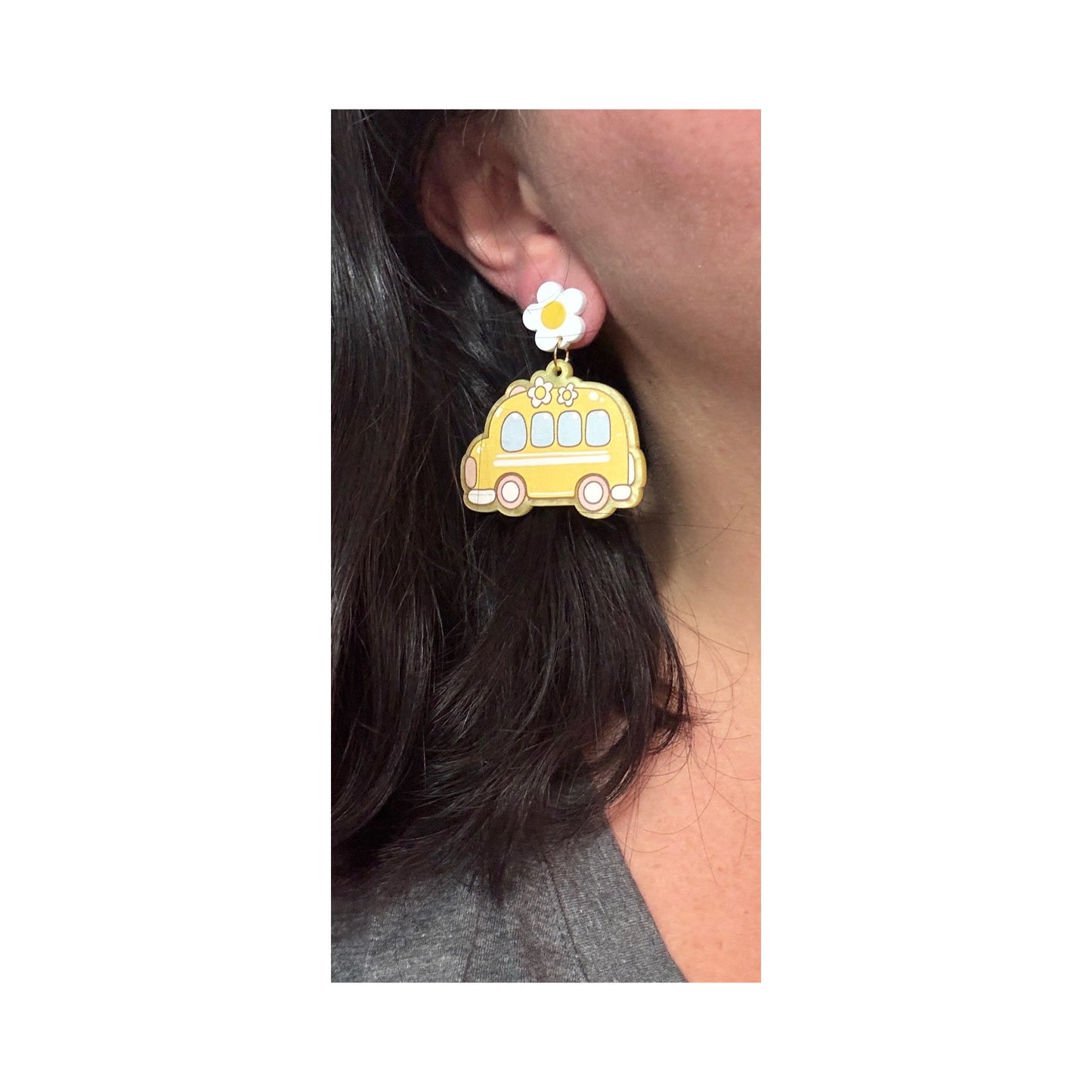 Groovy School Bus Drop Earrings
