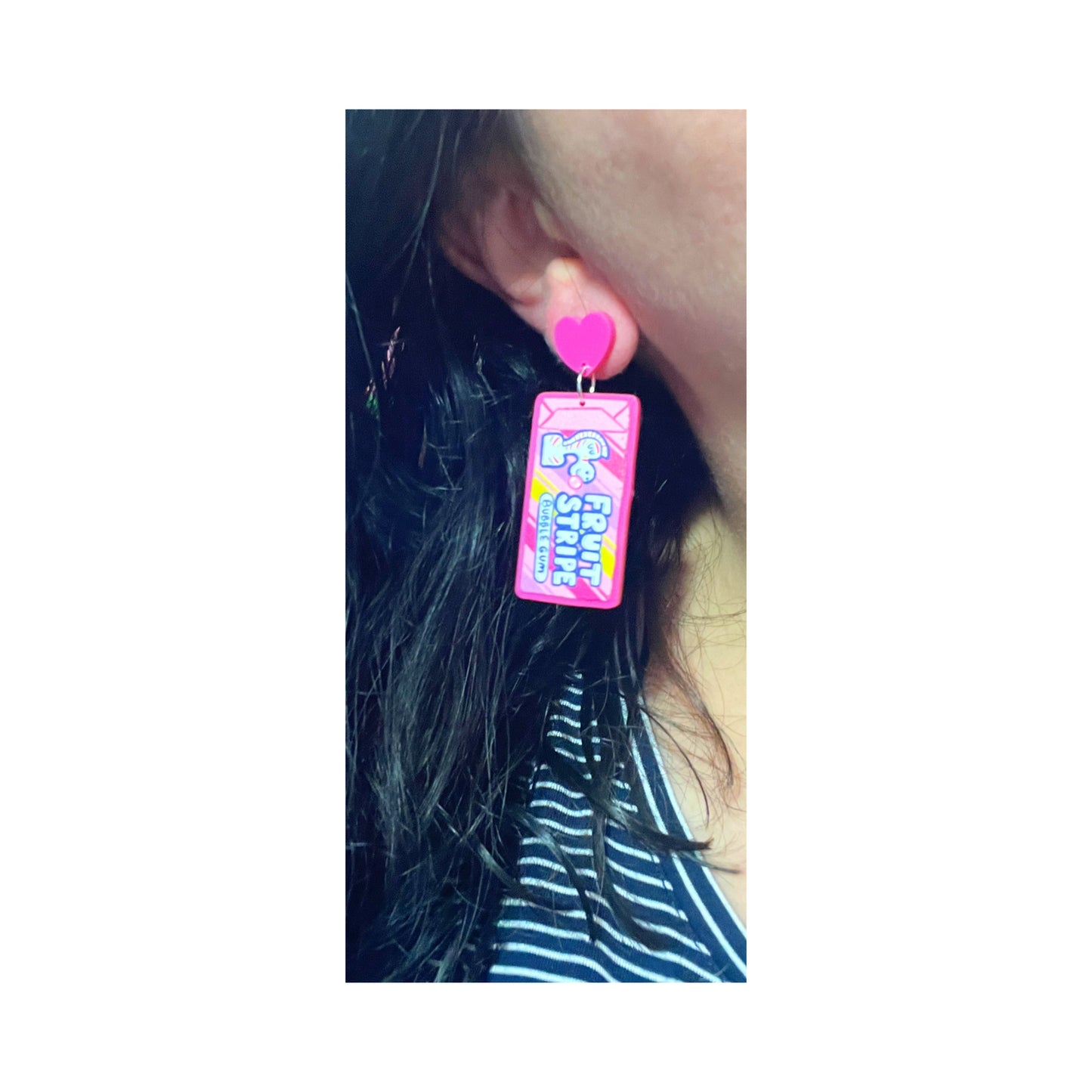Fruit Stripe Gum Drop Earrings