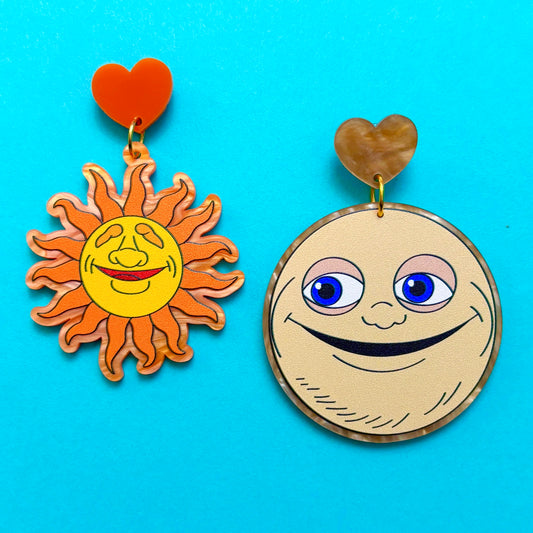 Sun & Moon Drop Earrings