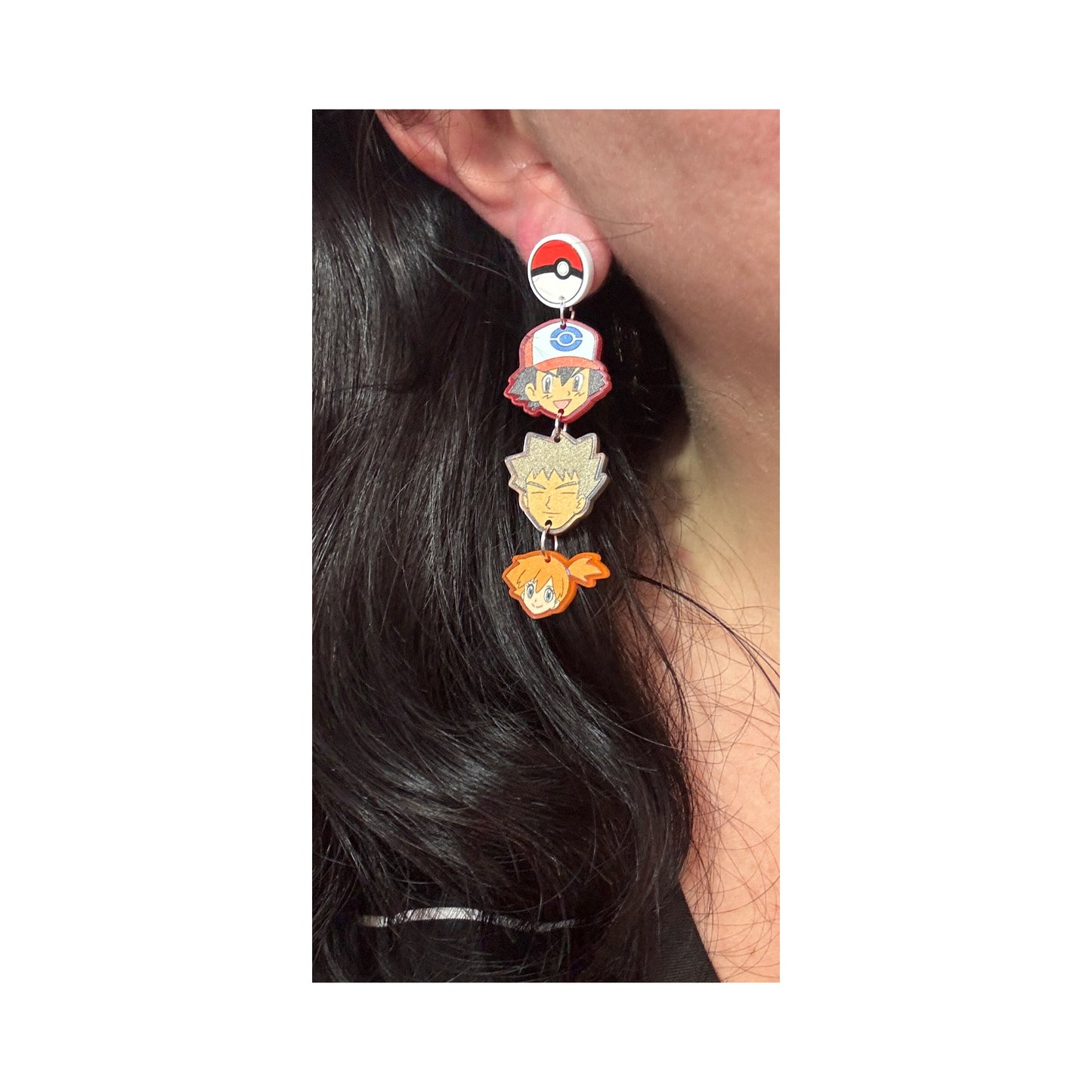 90s Poke Friends Tiered Drop Earrings