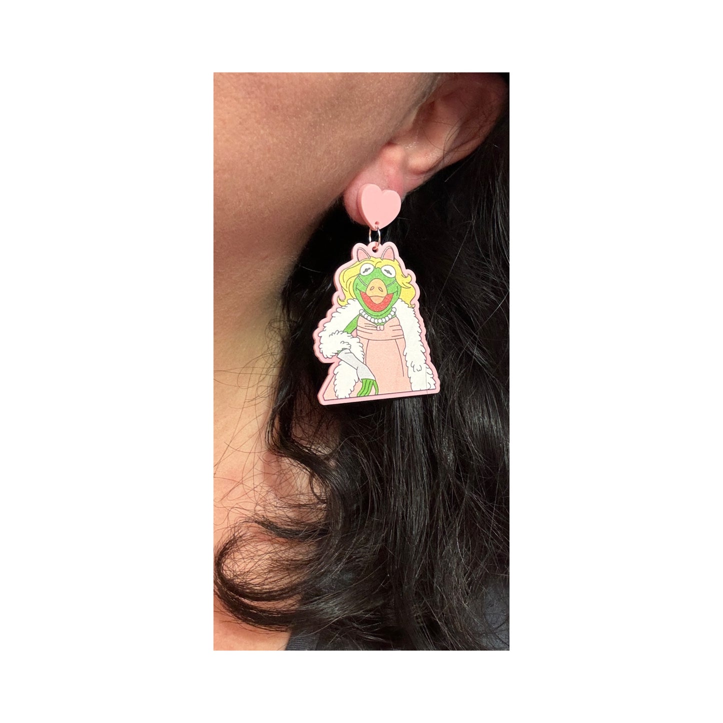 Piggy & Kermie Costumes Drop Earrings
