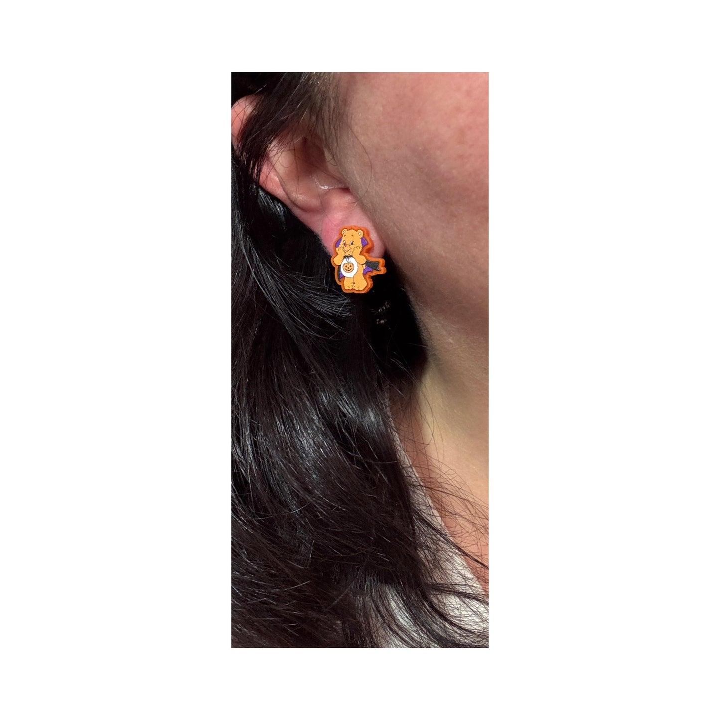 Vampire Rainbow Bear Post Earrings