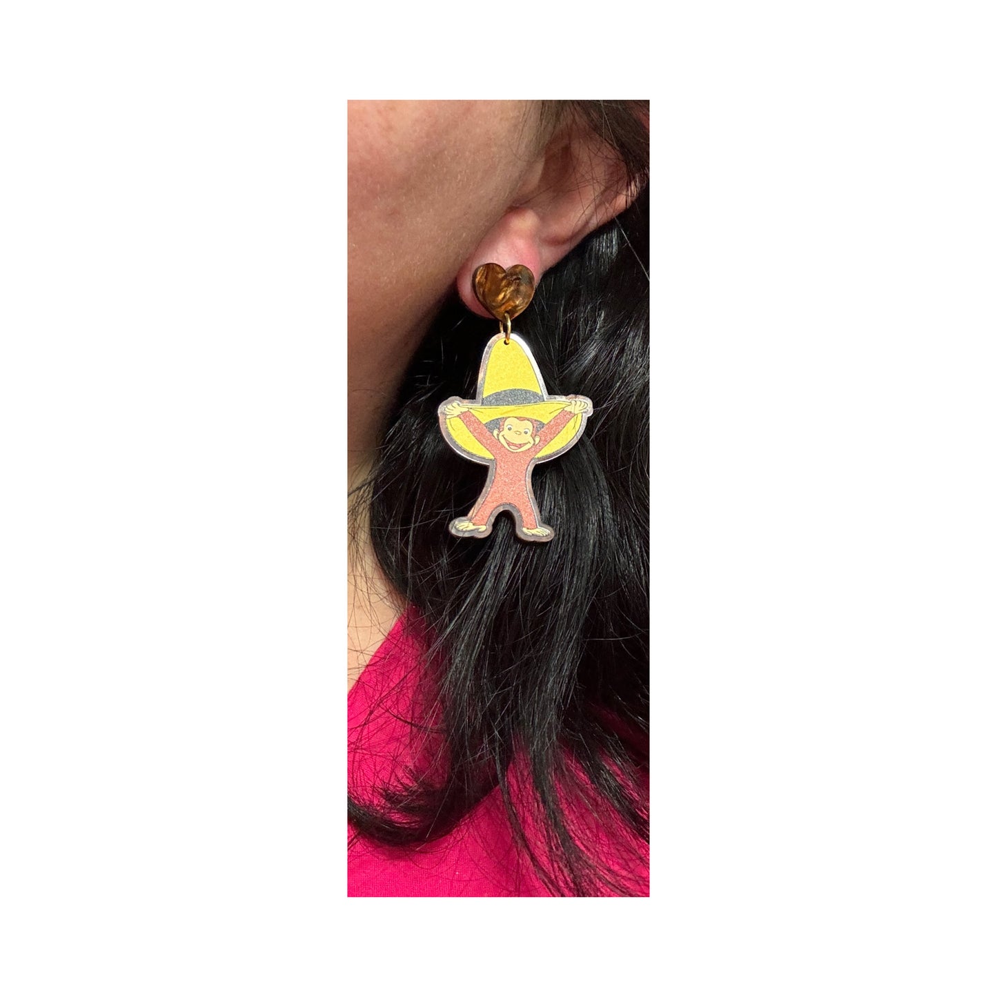 Curious Monkey Drop Earringss