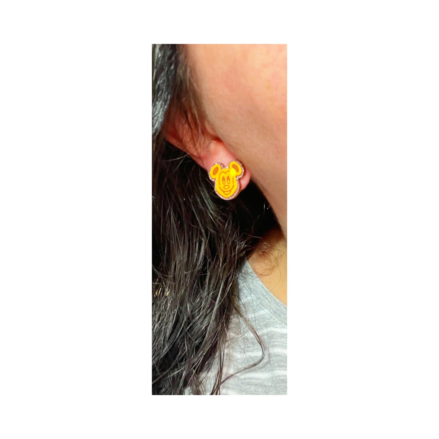 Mouse Waffle Sparkle Post Earrings