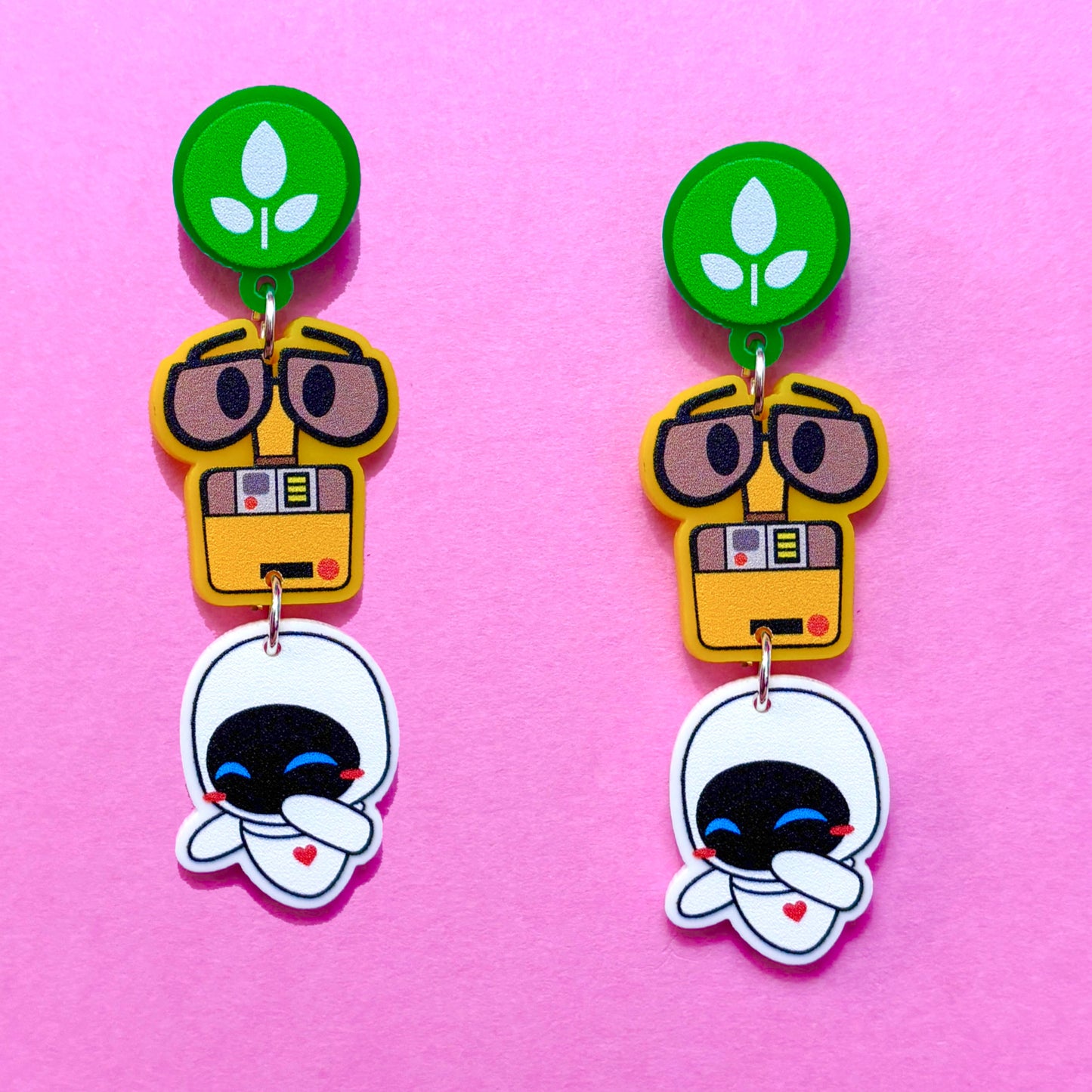 Space Robot Lovers Tiered Drop Earrings