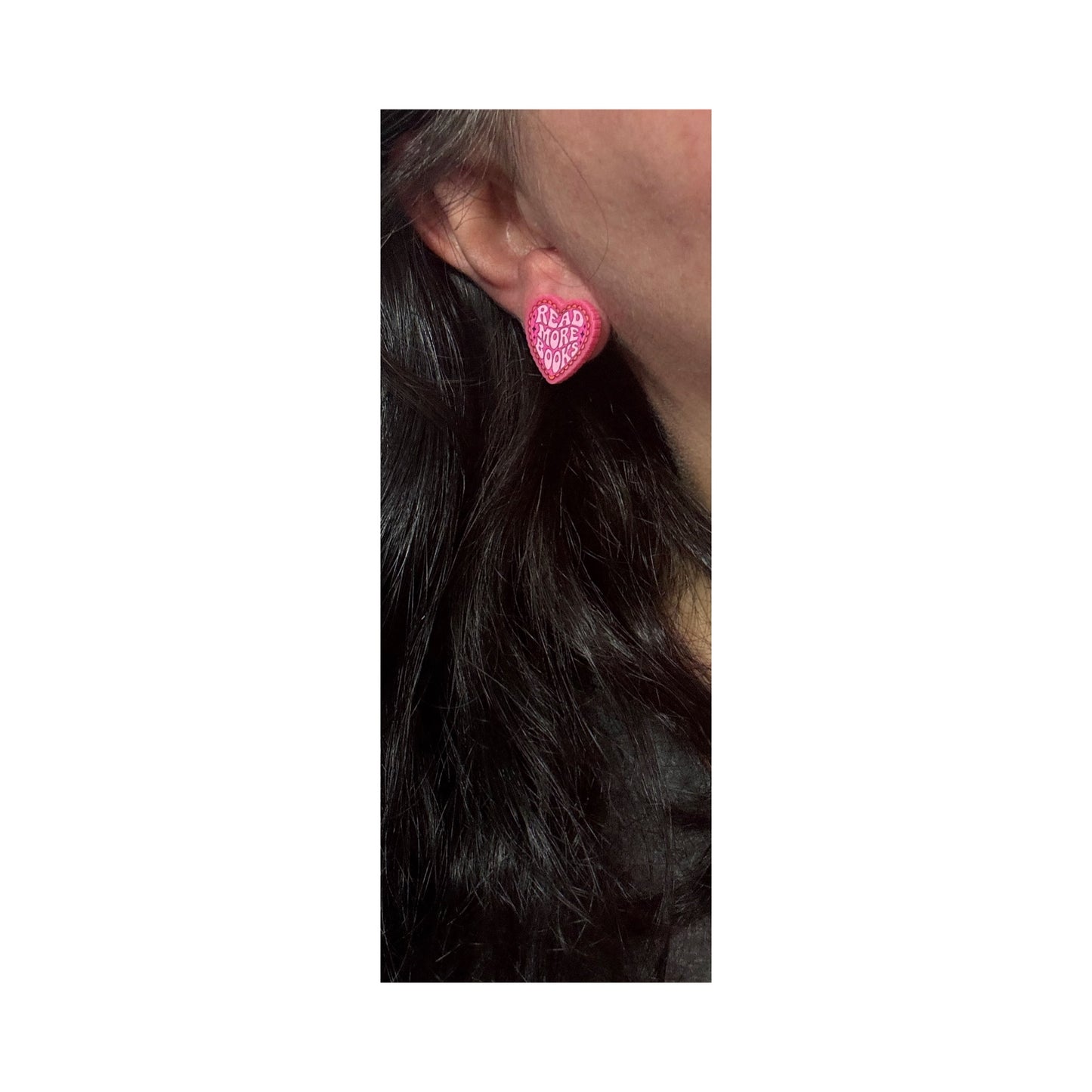 Read More Books Heart Post Earrings