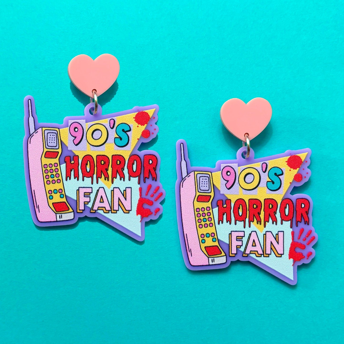 90s Horror Fan Drop Earrings