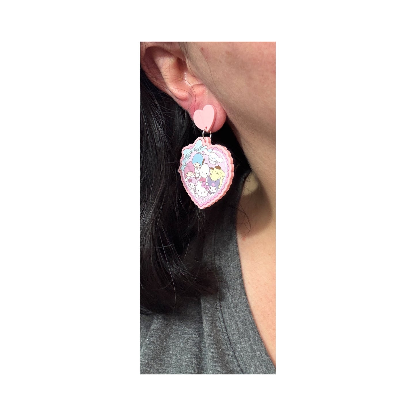 Kawaii Friends Pastel Heart Drop Earrings