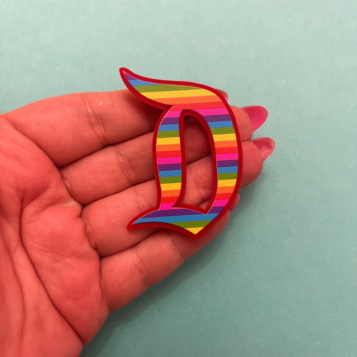 Rainbow Retro “D” Pin