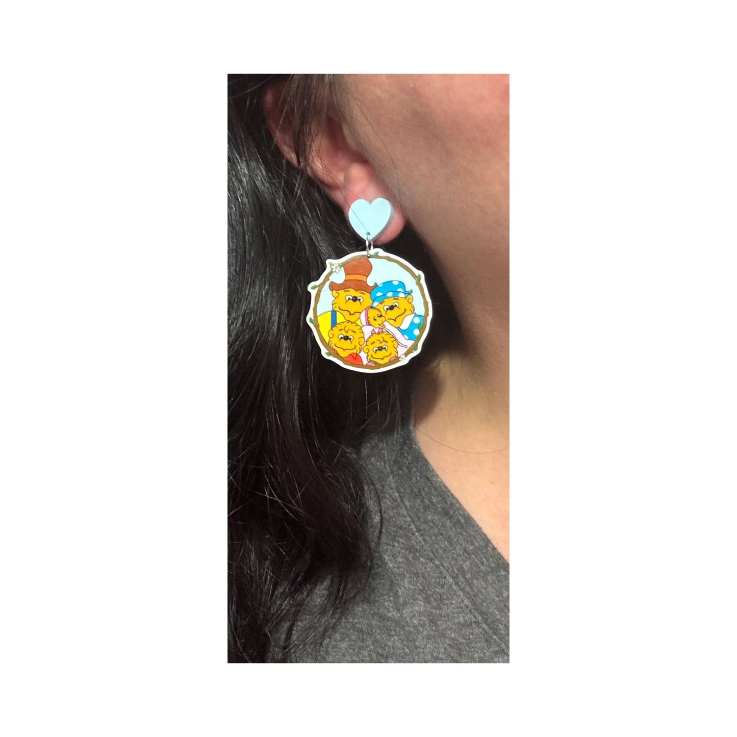 Berenstain Bears Inspired Acrylic Drop Earrings