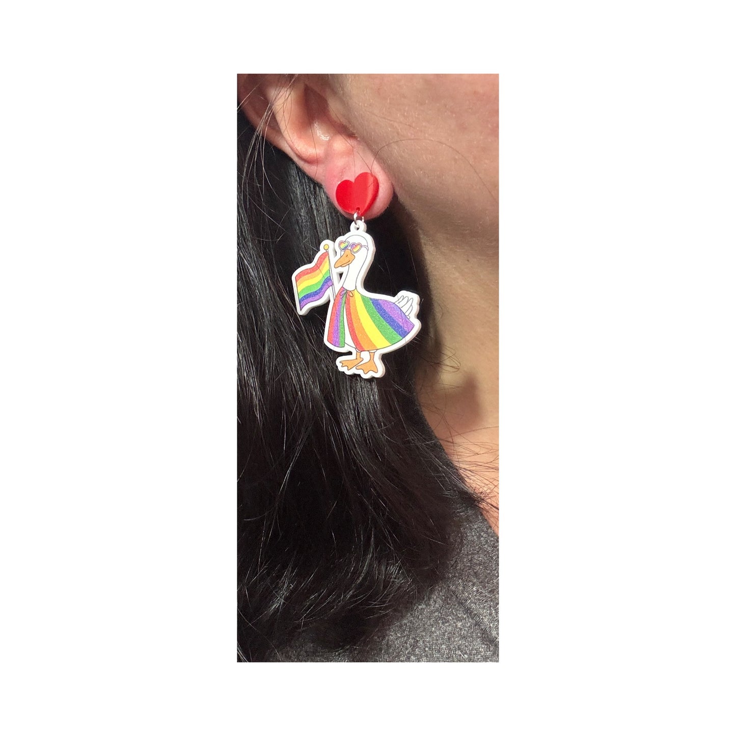 Pride Silly Goose Drop Earrings