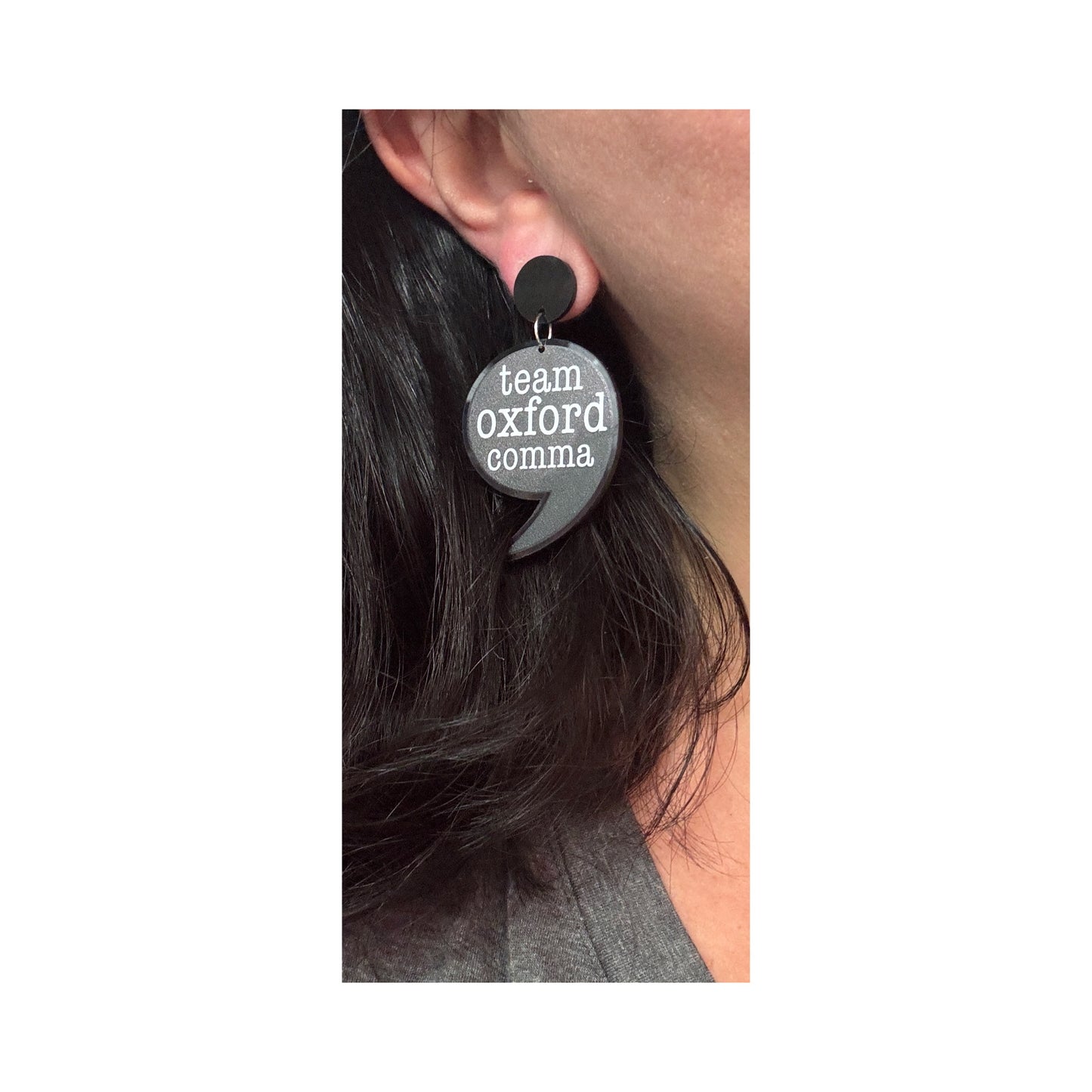 Oxford Comma Drop Earrings