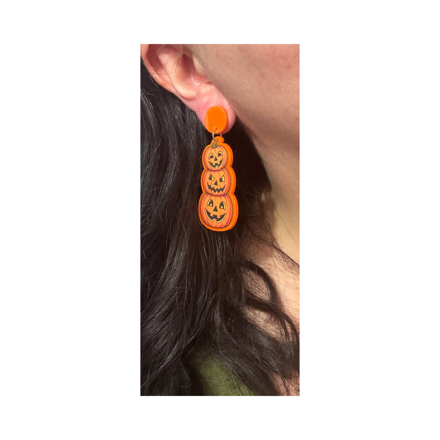 Vintage Pumpkin Trio Drop Earrings