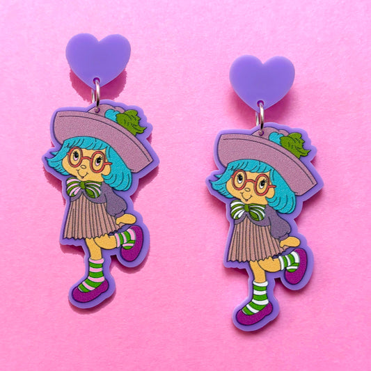 Plum Girl Drop Earrings