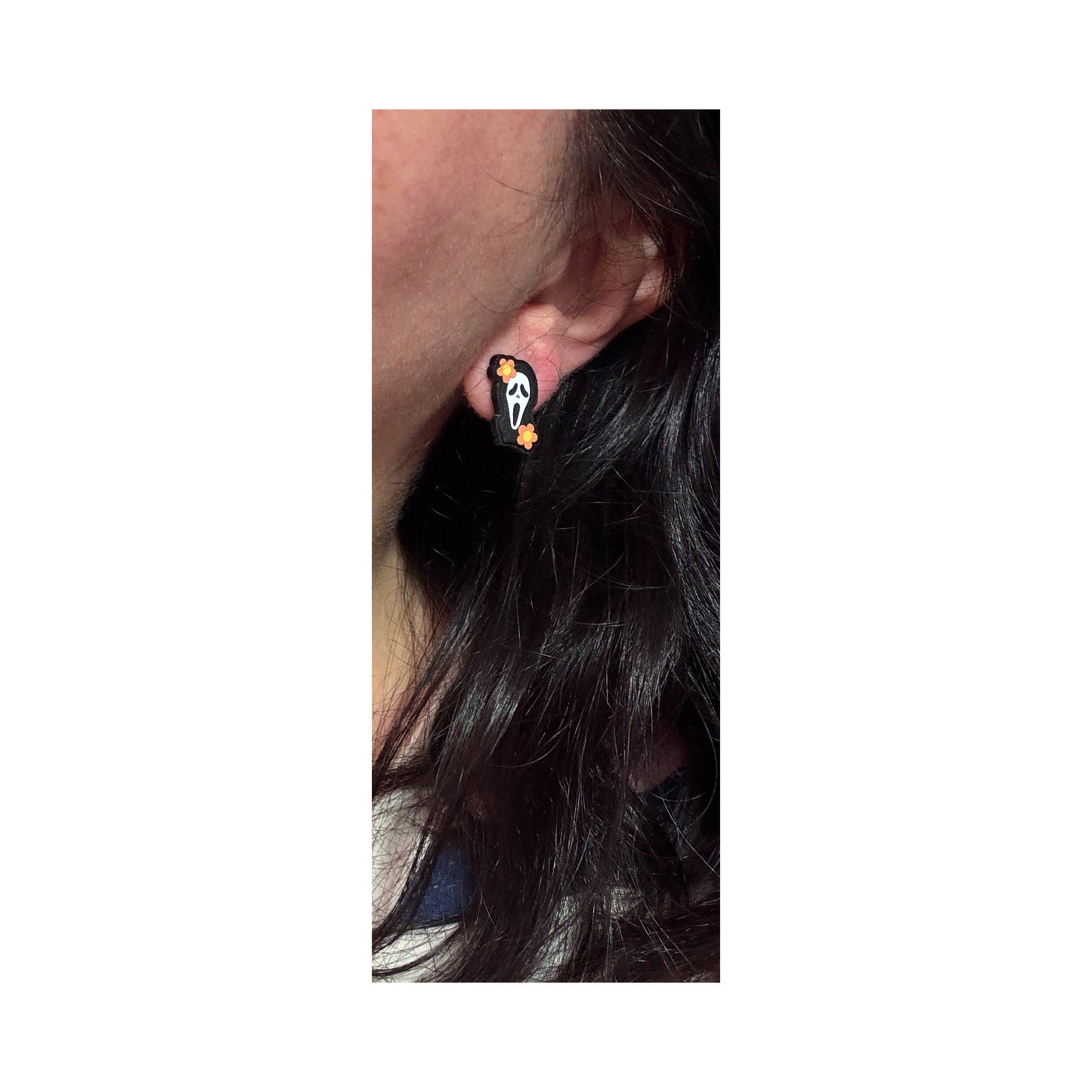 Flower Power Ghostface Post Earrings