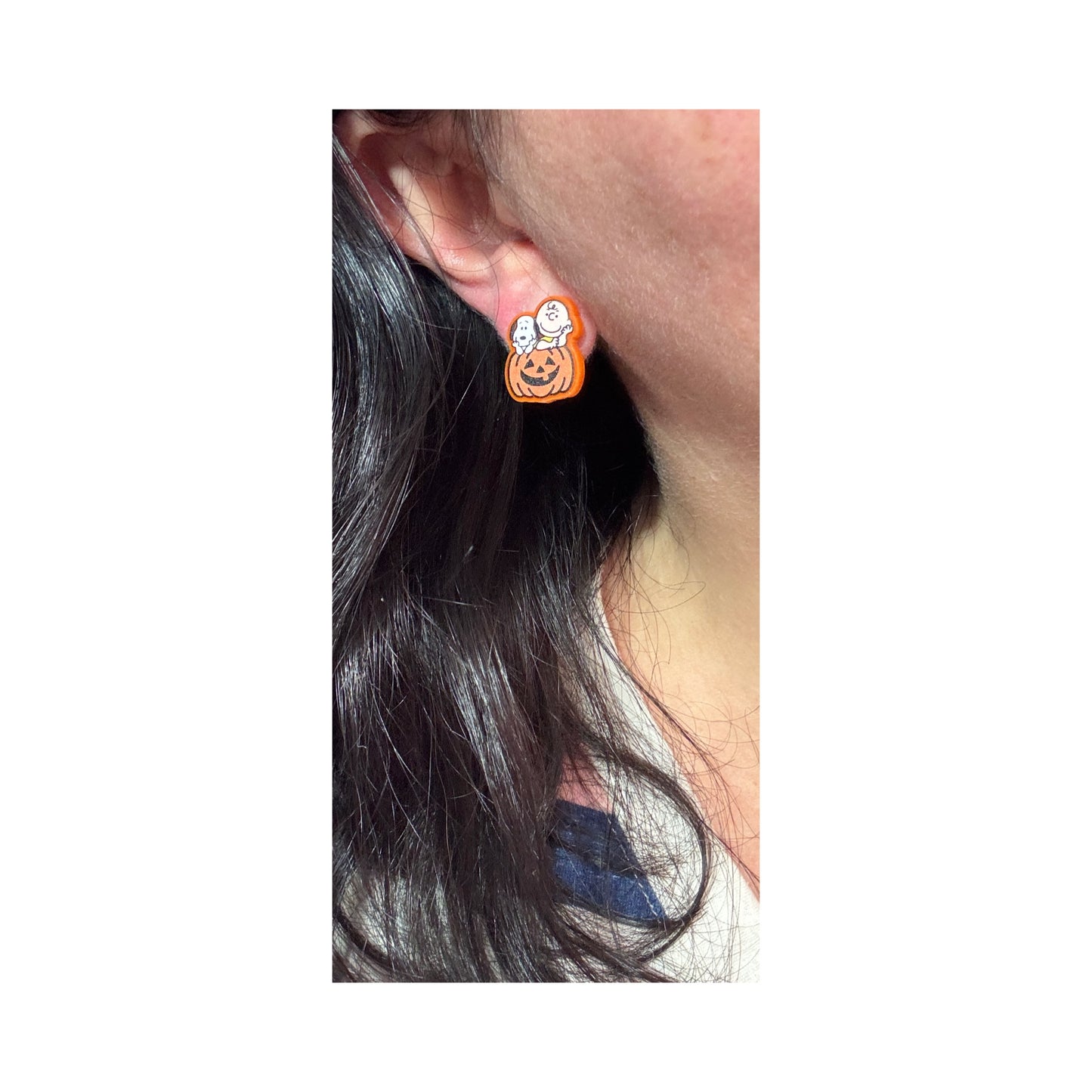 Pumpkin Snoop & Charlie Post Earrings