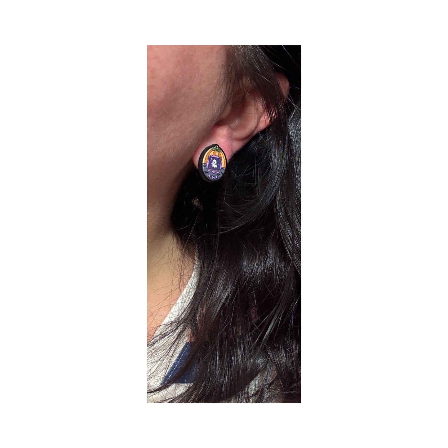Spooky Digital Pet Post Earrings