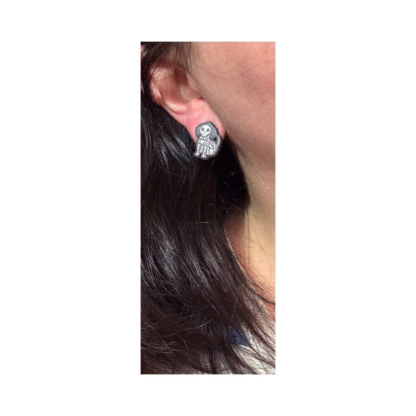Skeleton Pup Post Earrings