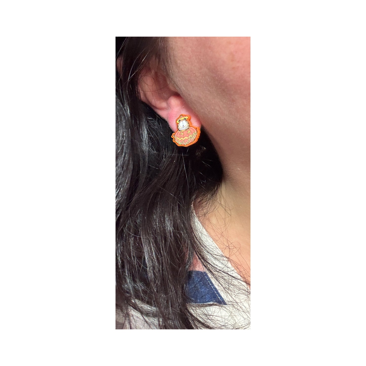 Pumpkin Fat Cat Post Earrings