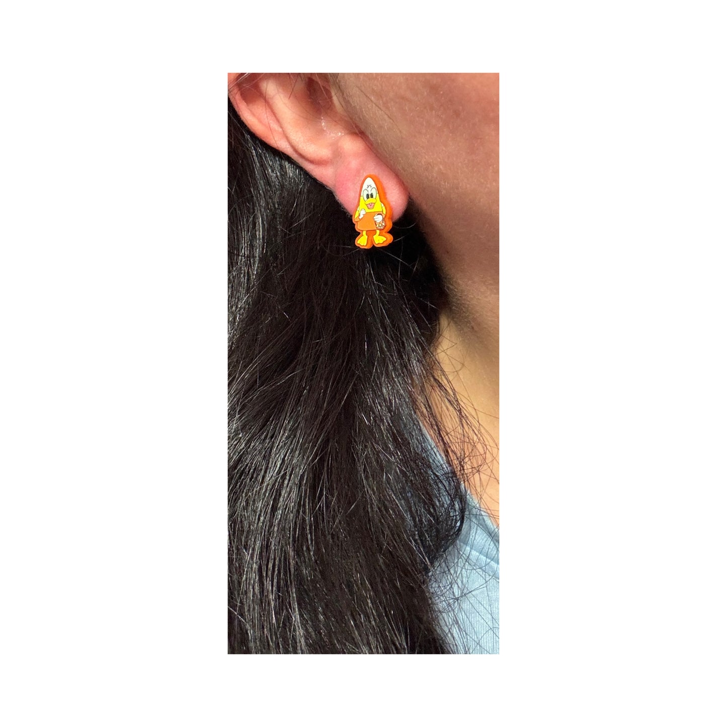 Candy Corn Duck Post Earrings