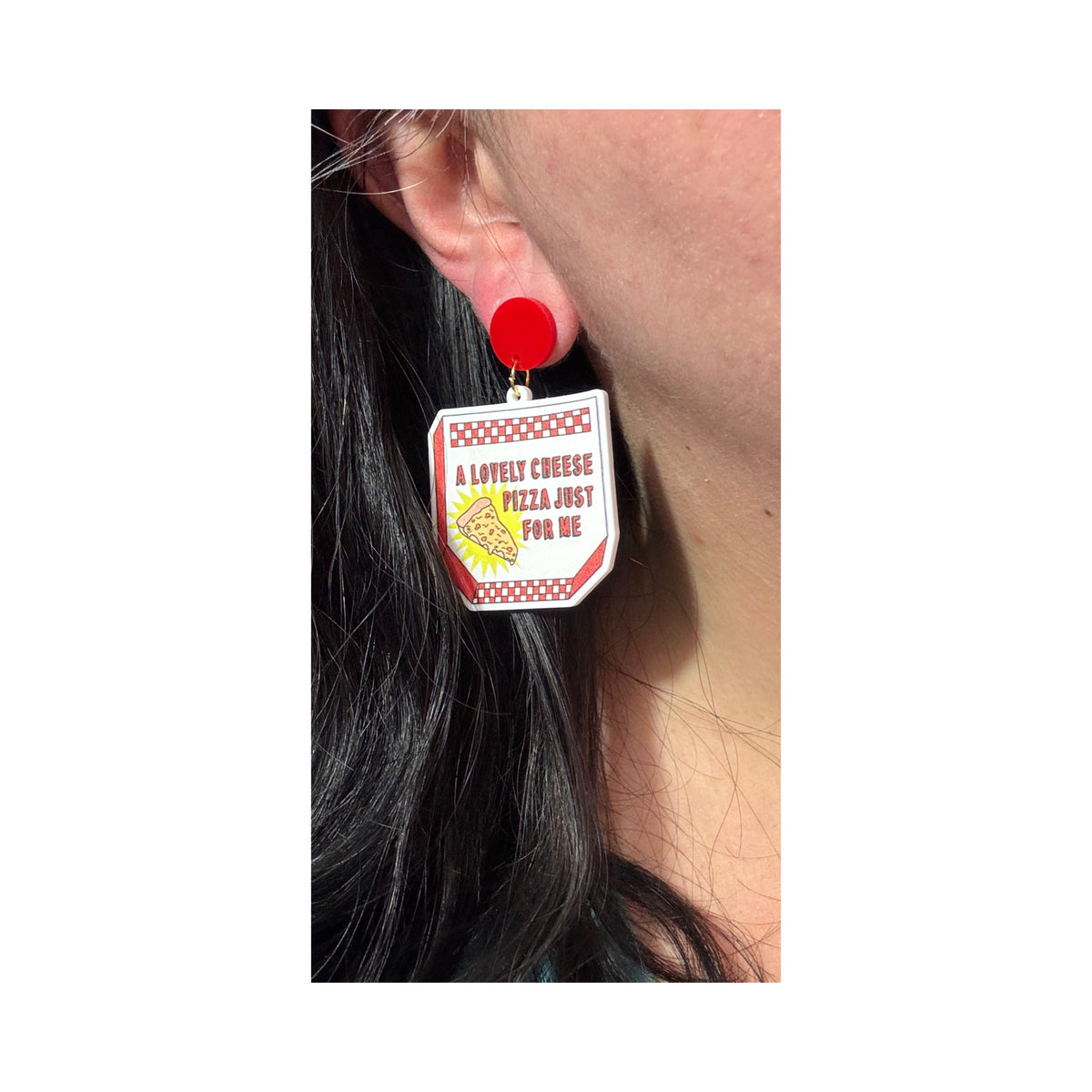 Lovely Cheese Pizza Drop Earrings