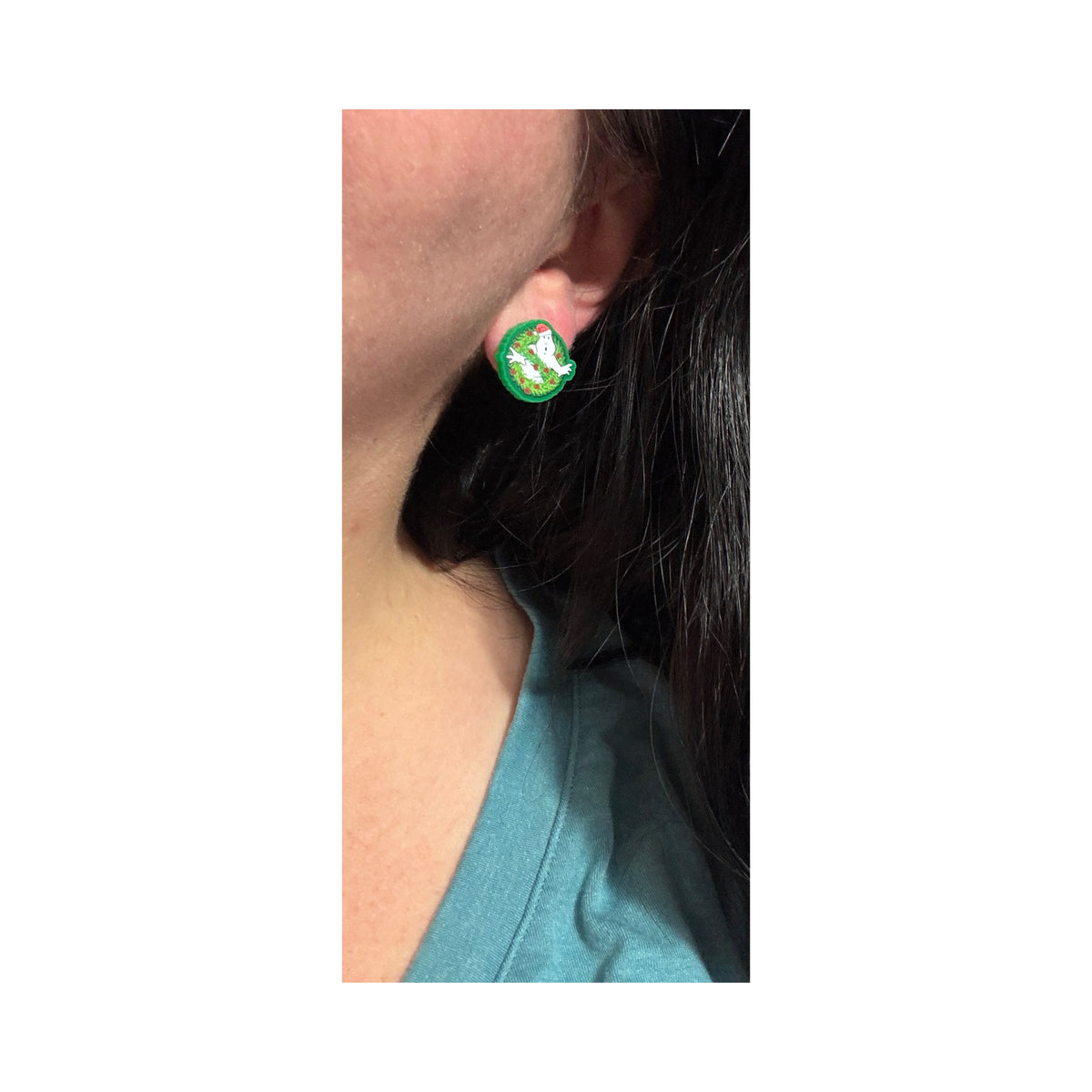 Ghostbuster Wreath Post Earrings