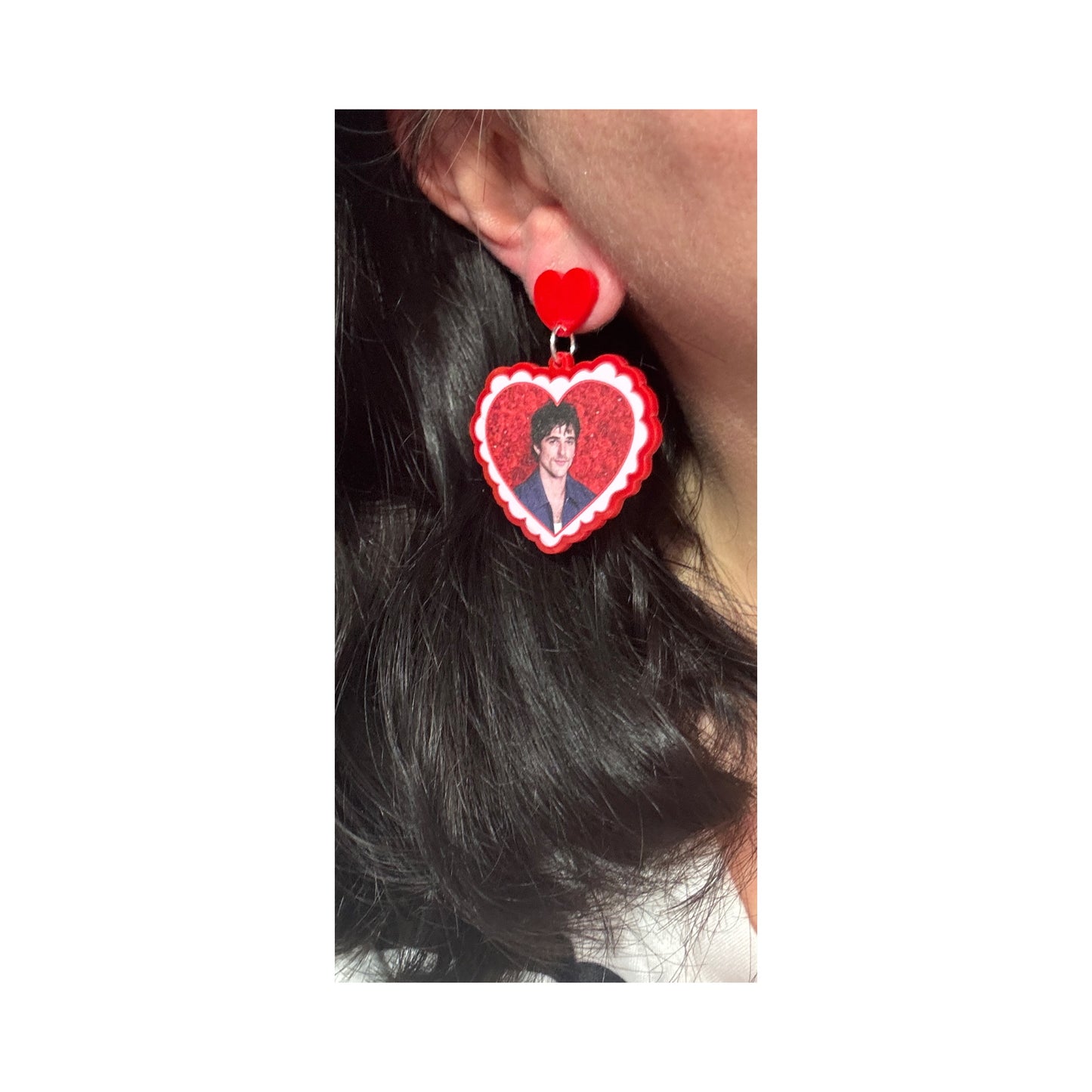 Jacob Elordi Heart Drop Earrings