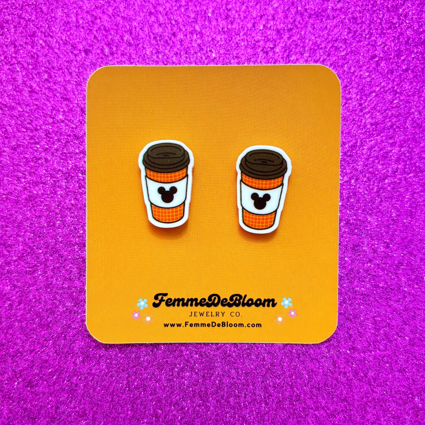 FREE GIFT - Mouse Pumpkin Coffee Post Earrings