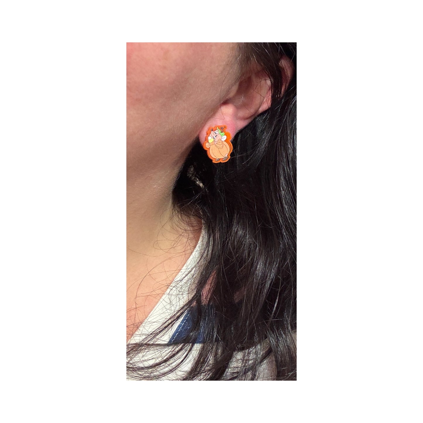 Pumpkin Gus Post Earrings