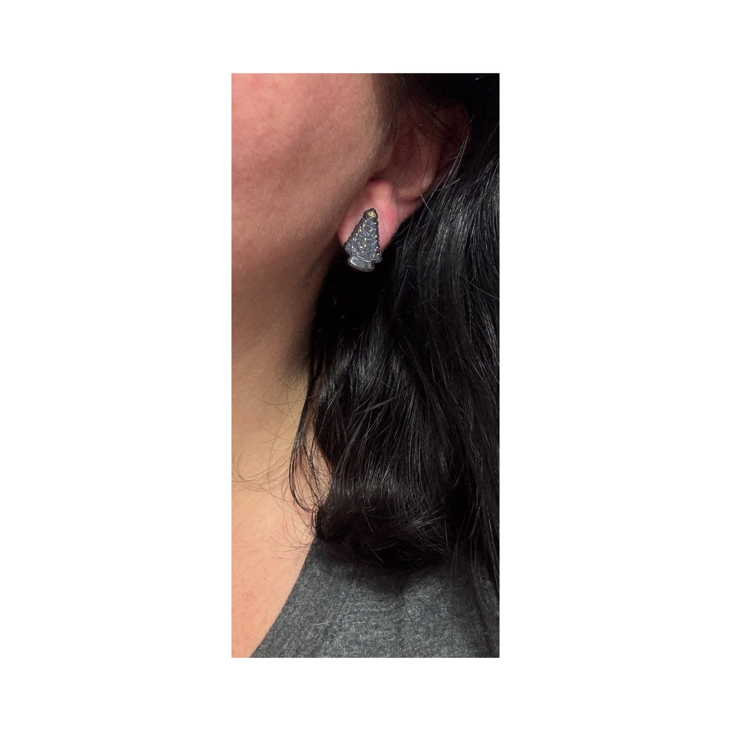 Creepmas Ceramic Tree Post Earrings