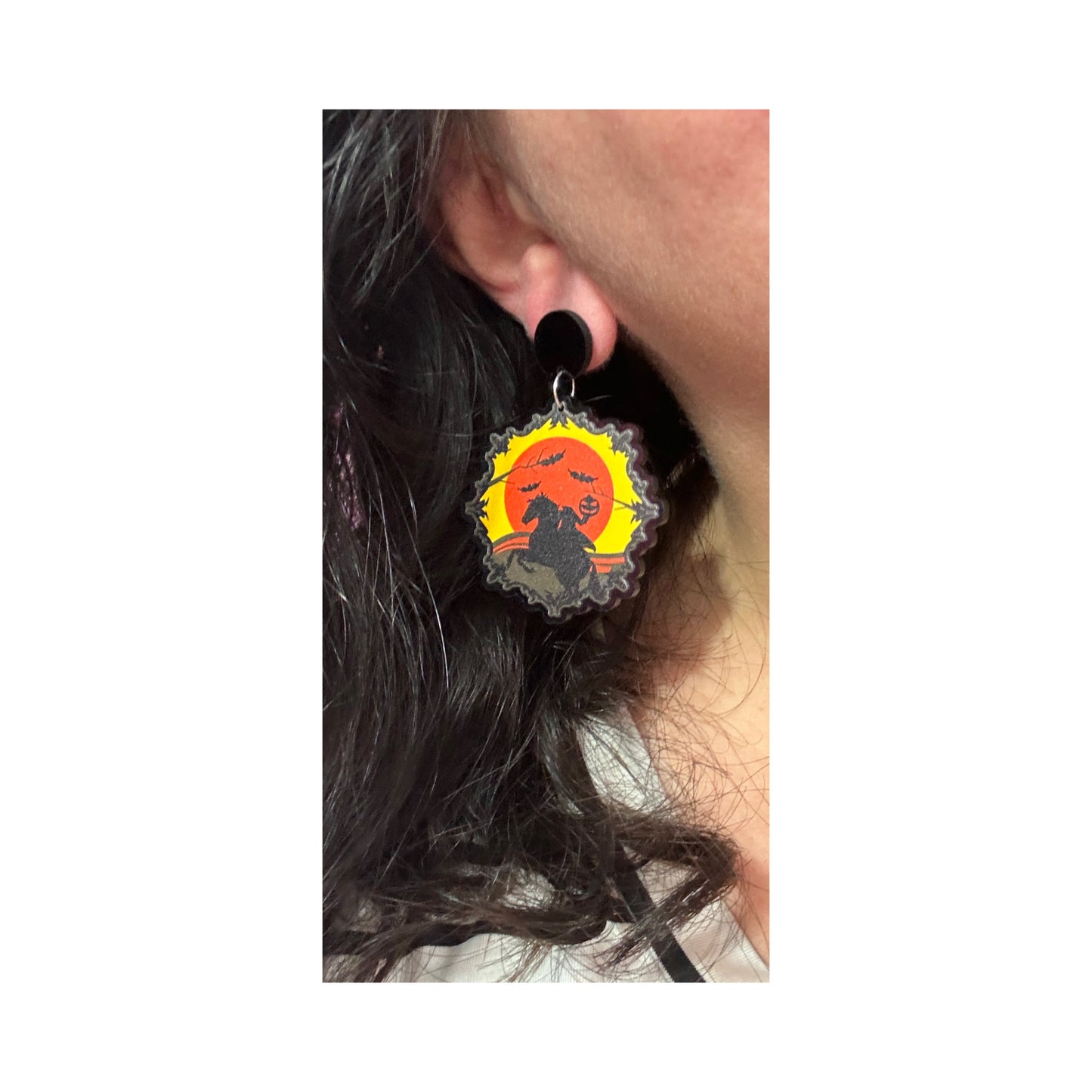 Halloween Headless Horseman Drop Earrings