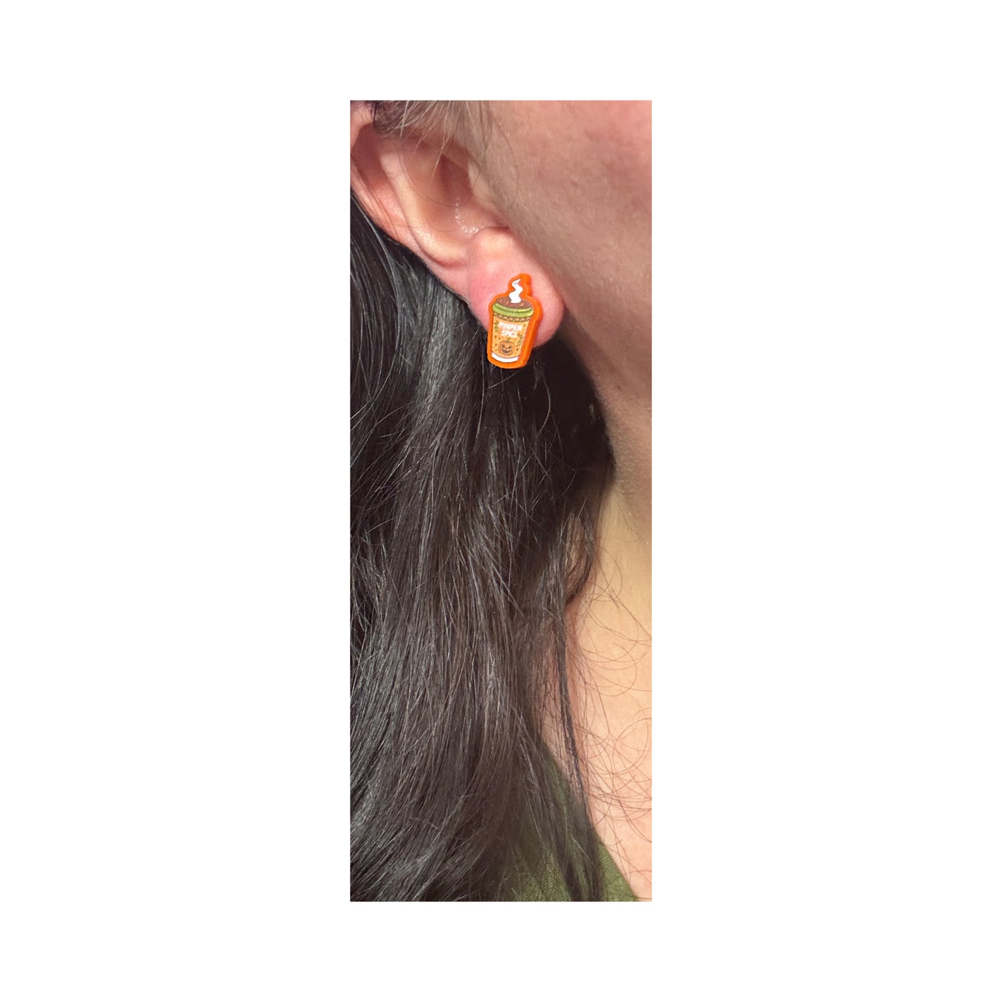 Spooky Pumpkin Spice Coffee Post Earrings