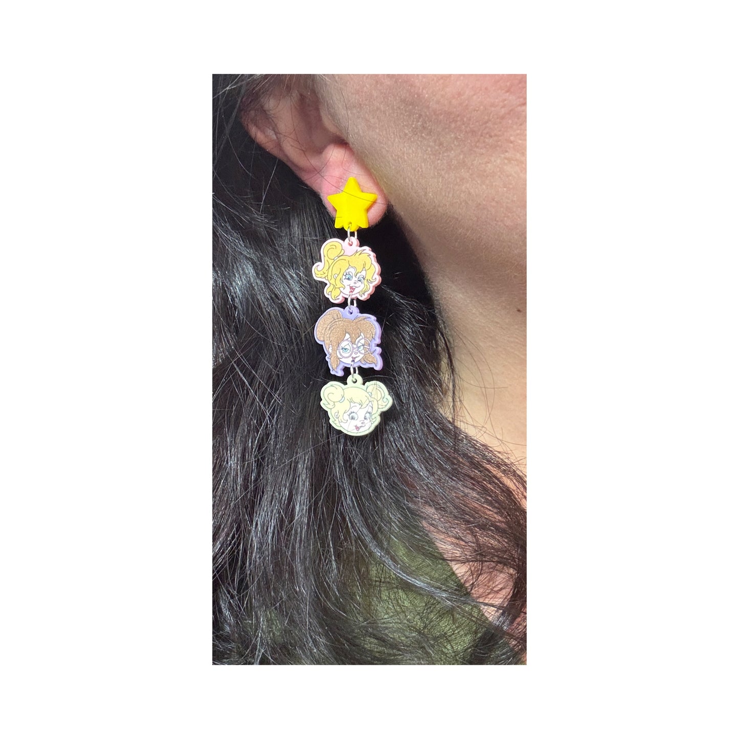 Chipmunk Girls & Boys Tiered Drop Earrings