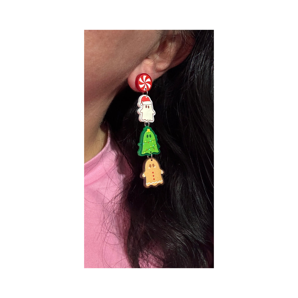 Creepmas Ghosts Tiered Drop Earrings