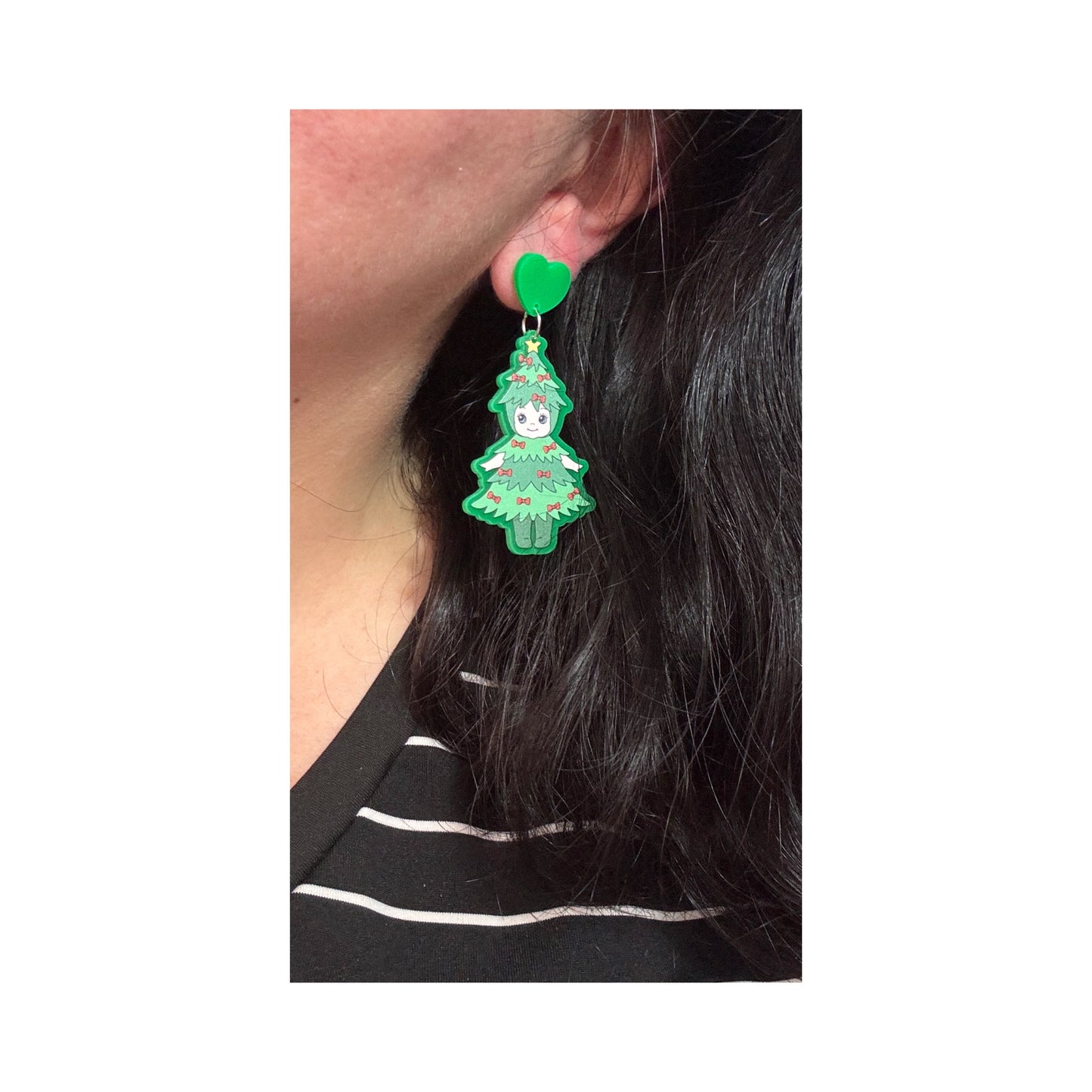 Christmas Tree Cutie Doll Drop Earrings