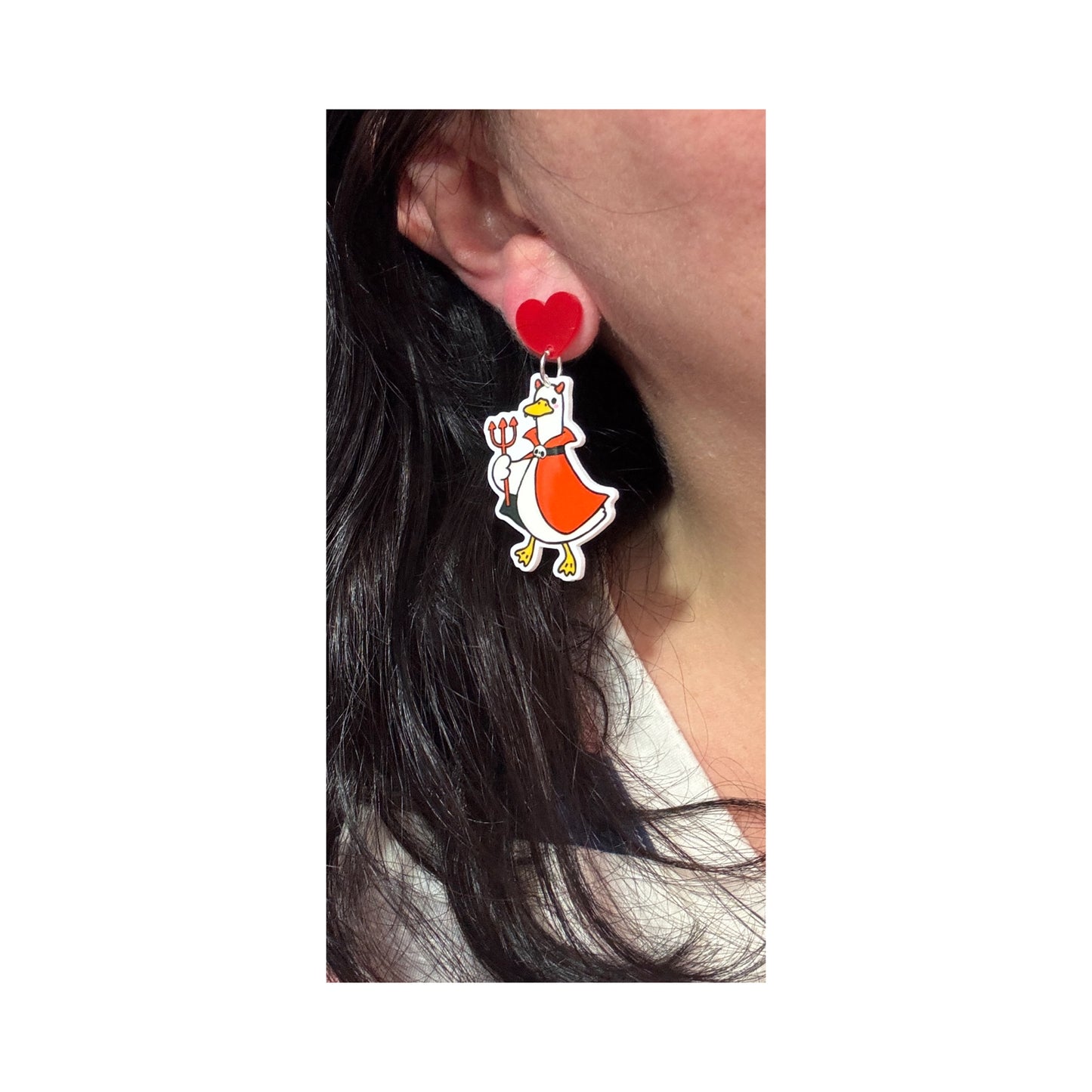 Devil Silly Goose Drop Earrings