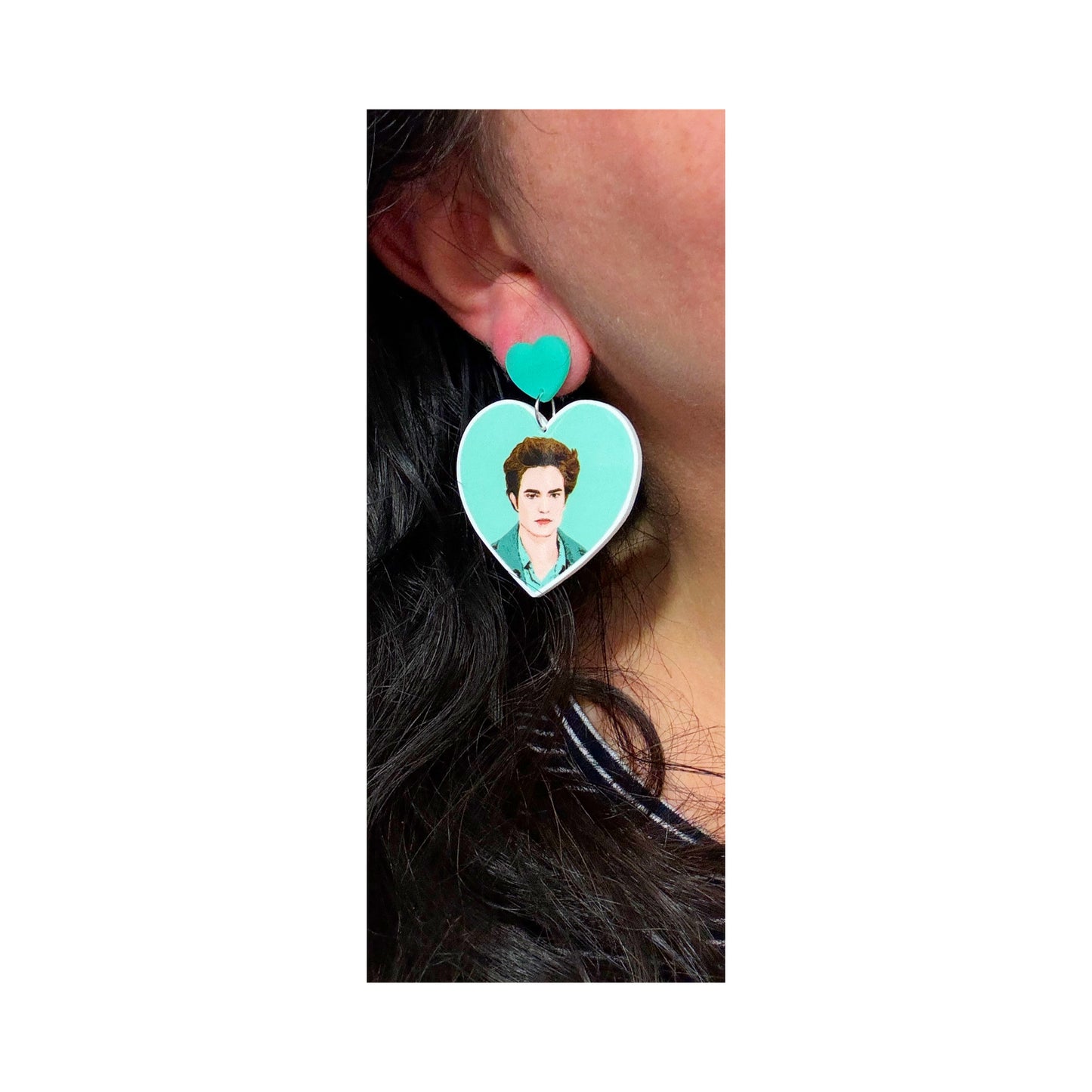Edward Twilight Heart Drop Earrings