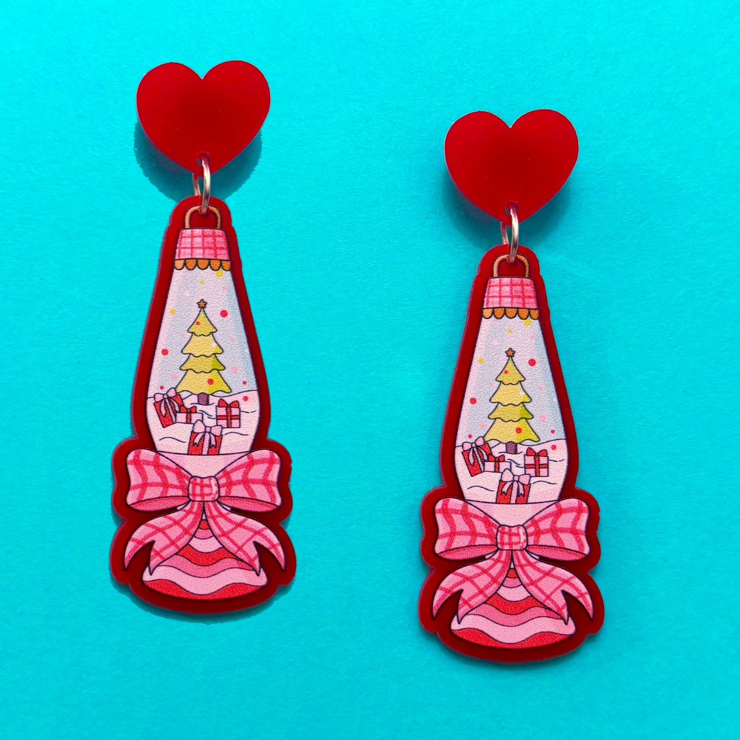 Christmas Tree Lava Lamp Drop Earrings