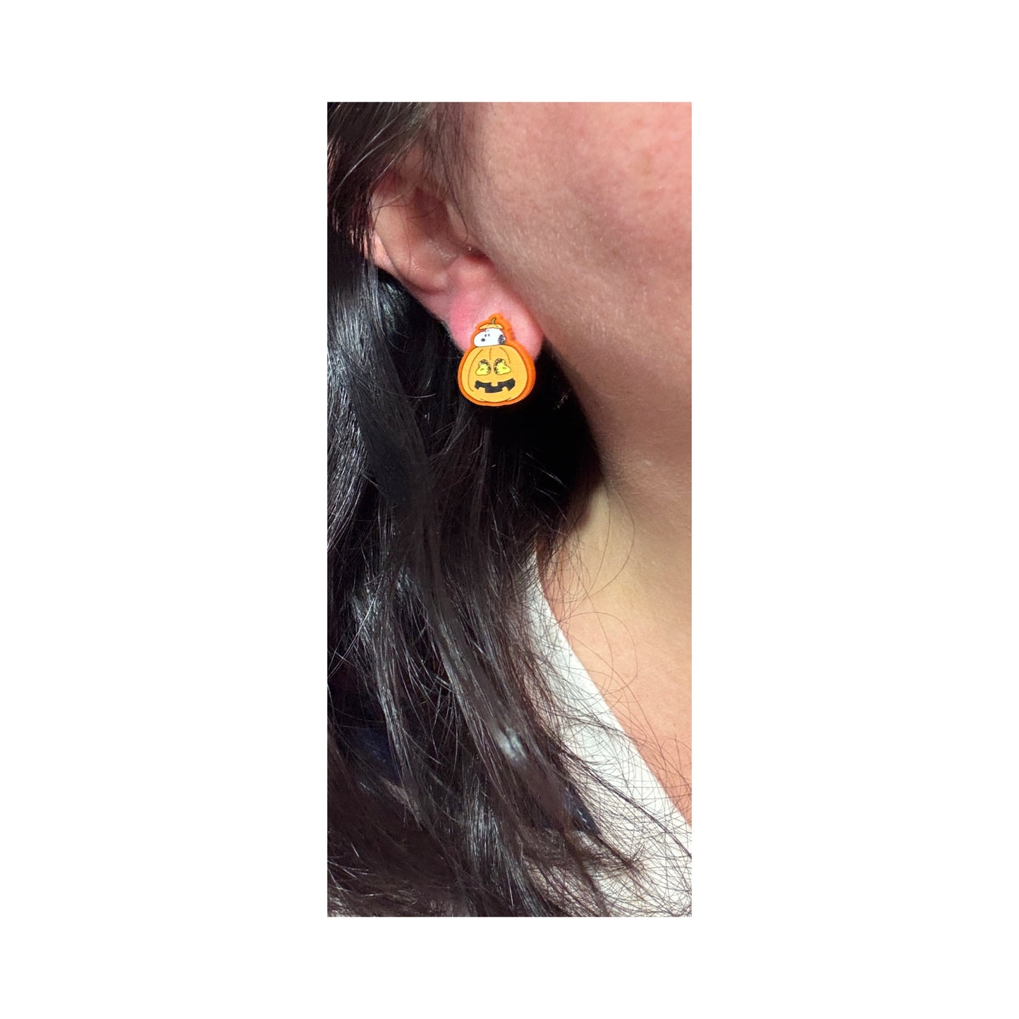 Pumpkin Beagle & Bird Post Earrings