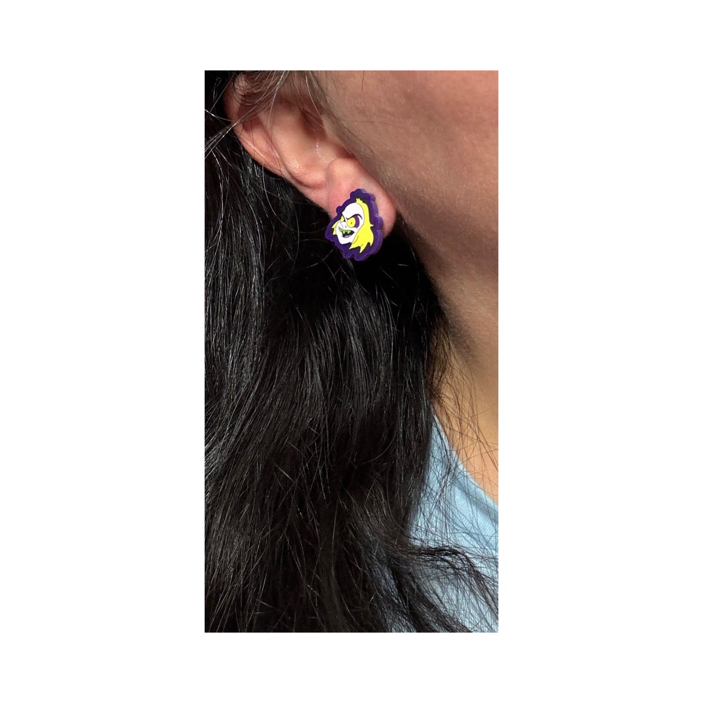 Lydia & Beetlejuice Cartoon Post Earrings
