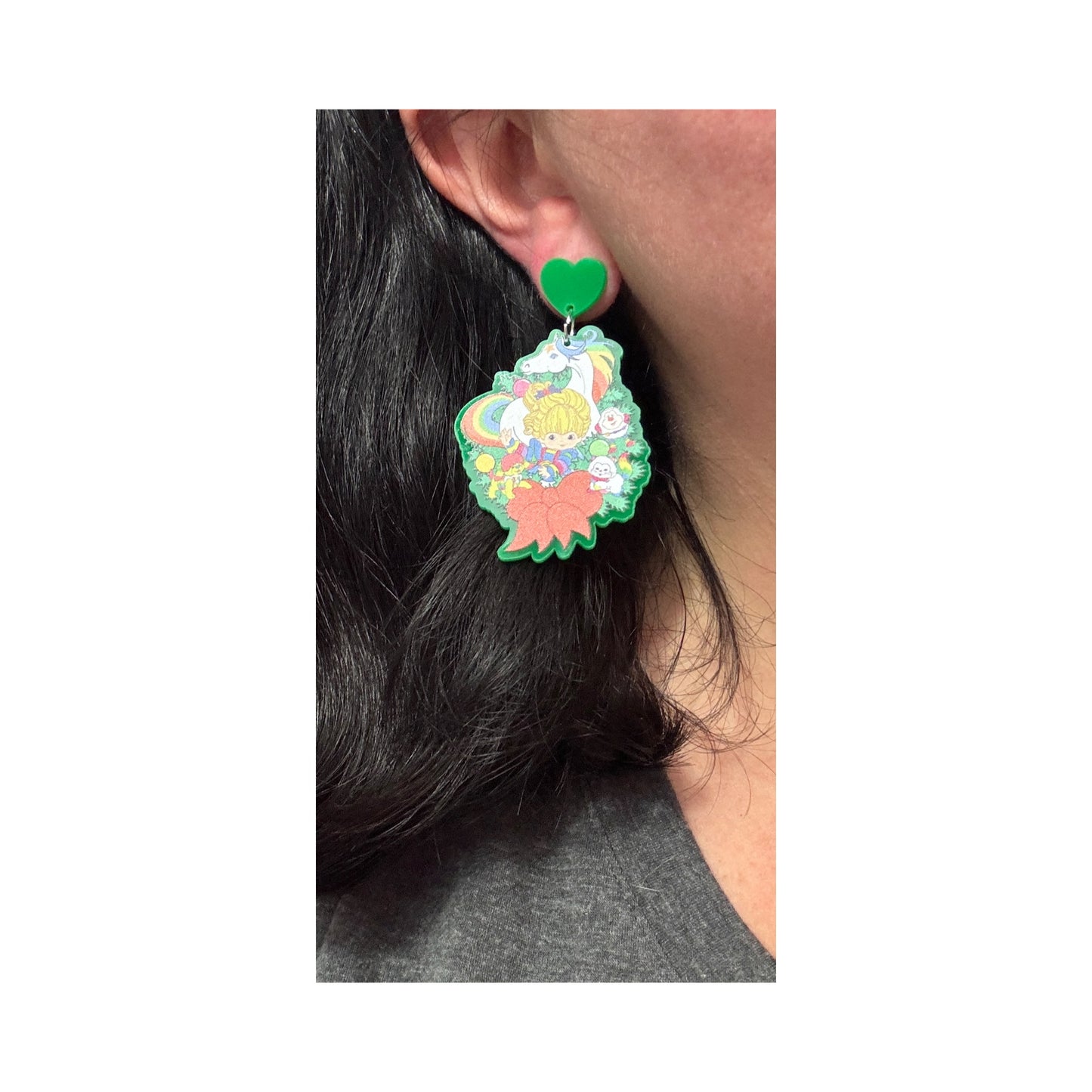 Rainbow Girl & Friends Wreath Drop Earrings