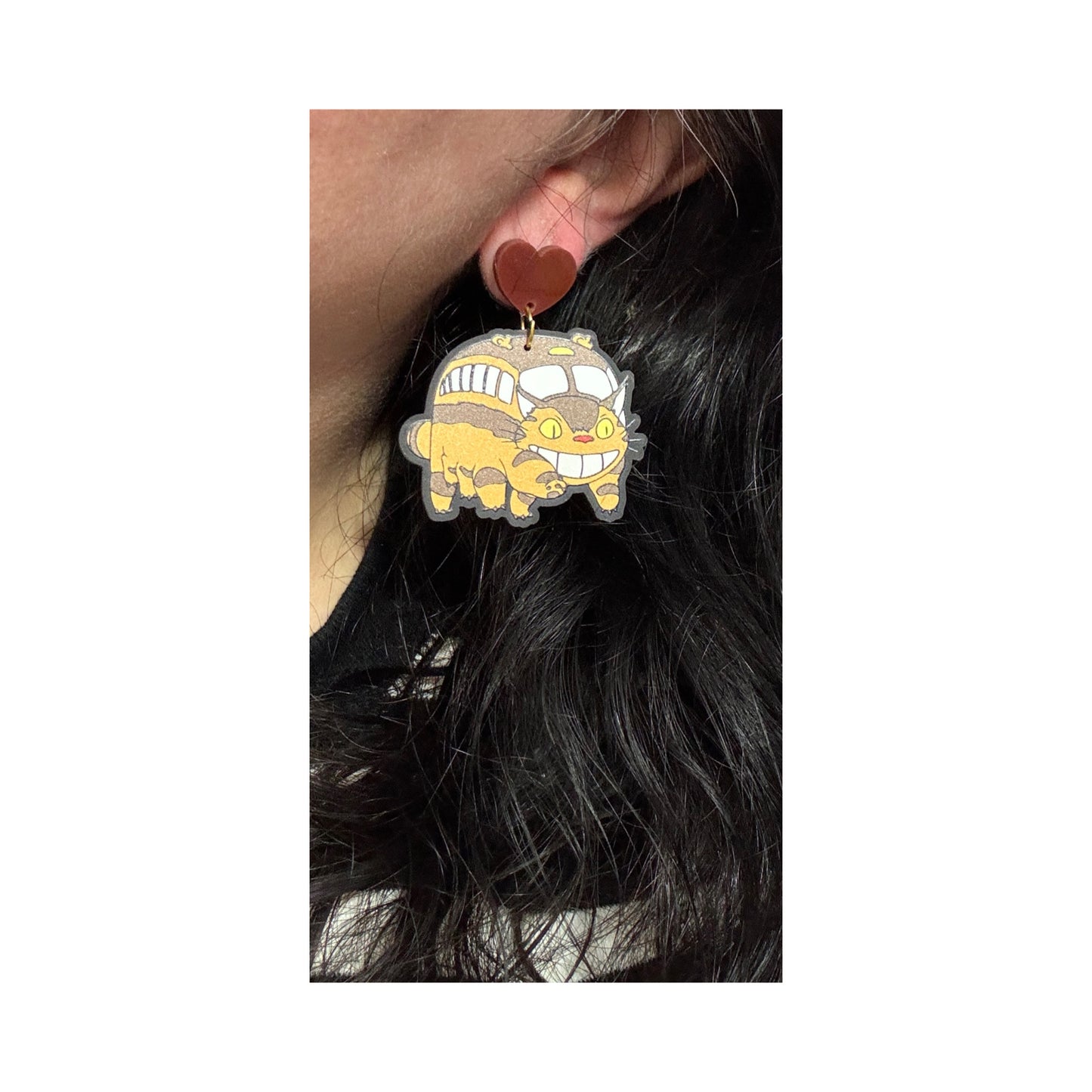 Cat Bus Acrylic Drop Earrings
