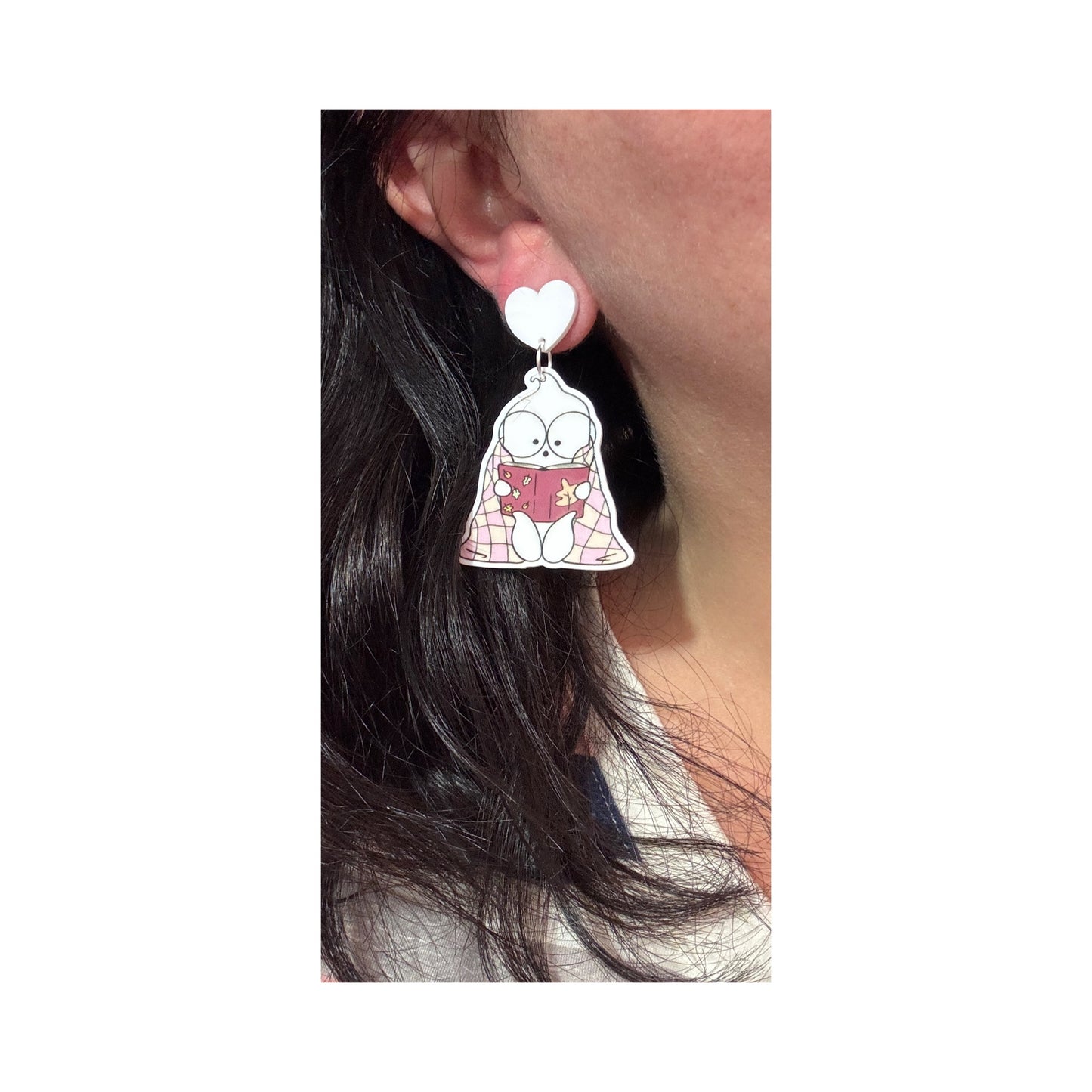 Blanket Bookish Ghost Drop Earrings